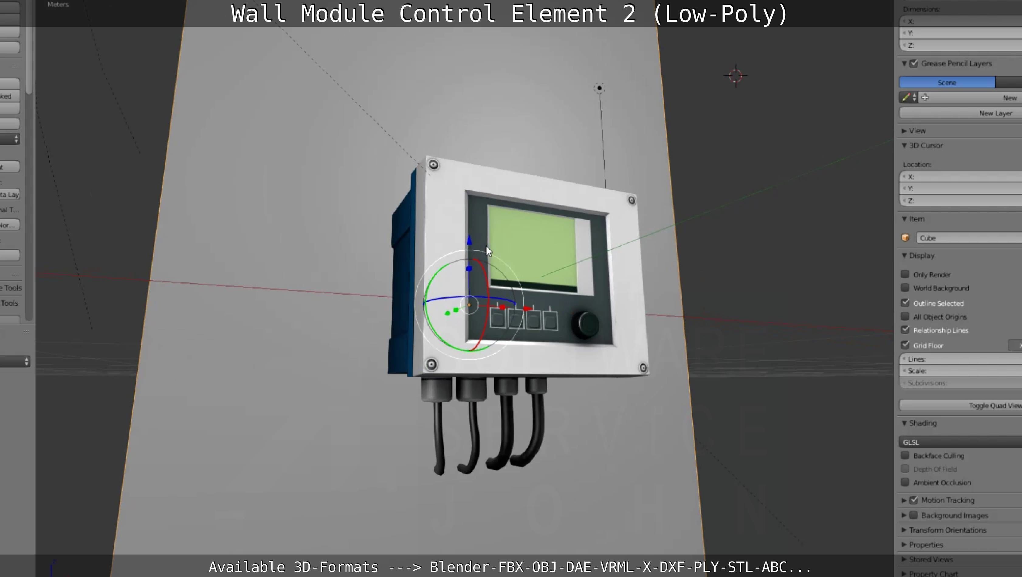 Wall Module Control Element 2 - Low-Poly Low-poly 3D model_93