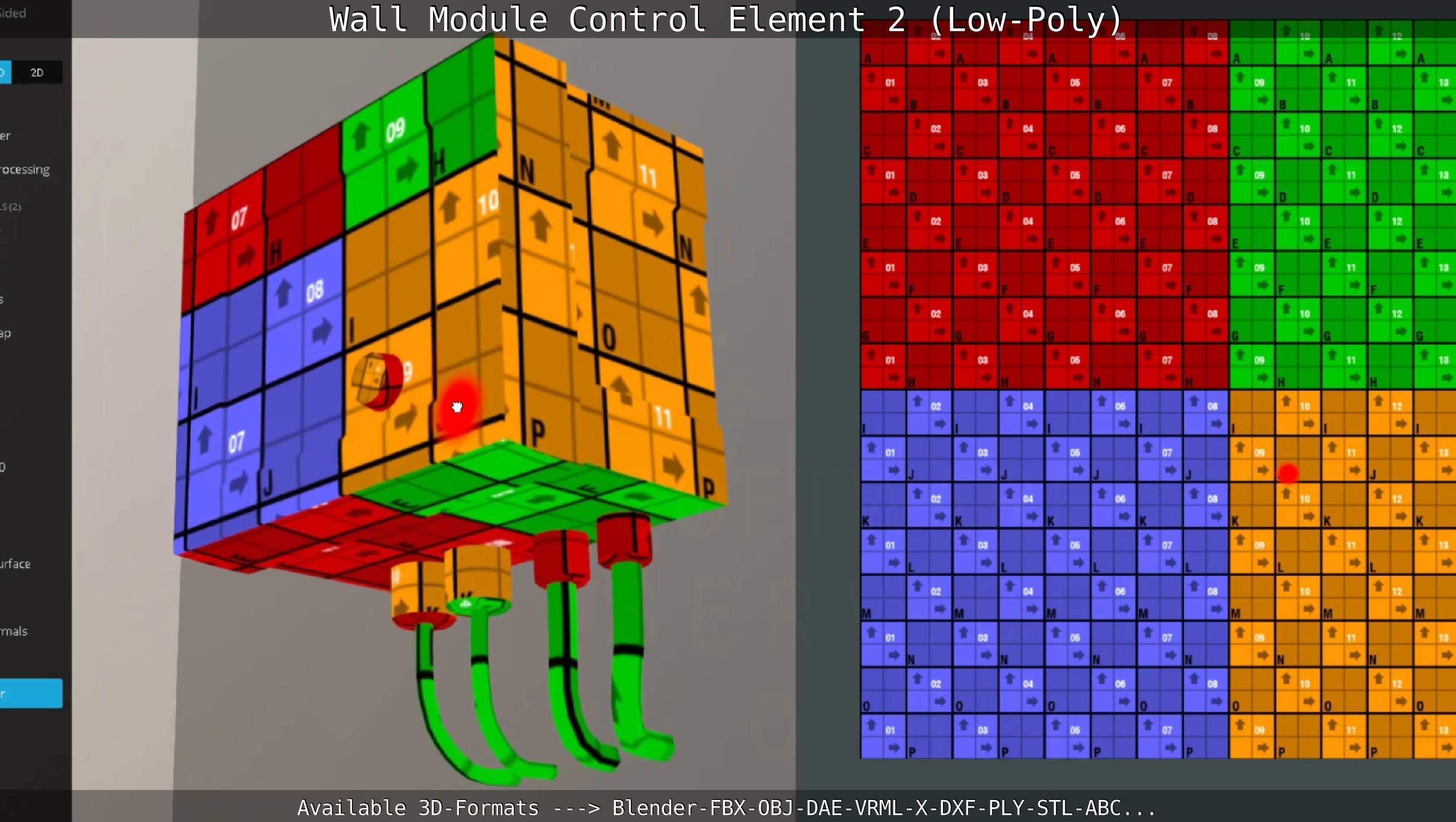 Wall Module Control Element 2 - Low-Poly Low-poly 3D model_81