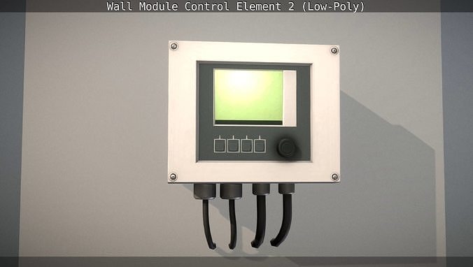 Wall Module Control Element 2 - Low-Poly Low-poly 3D model