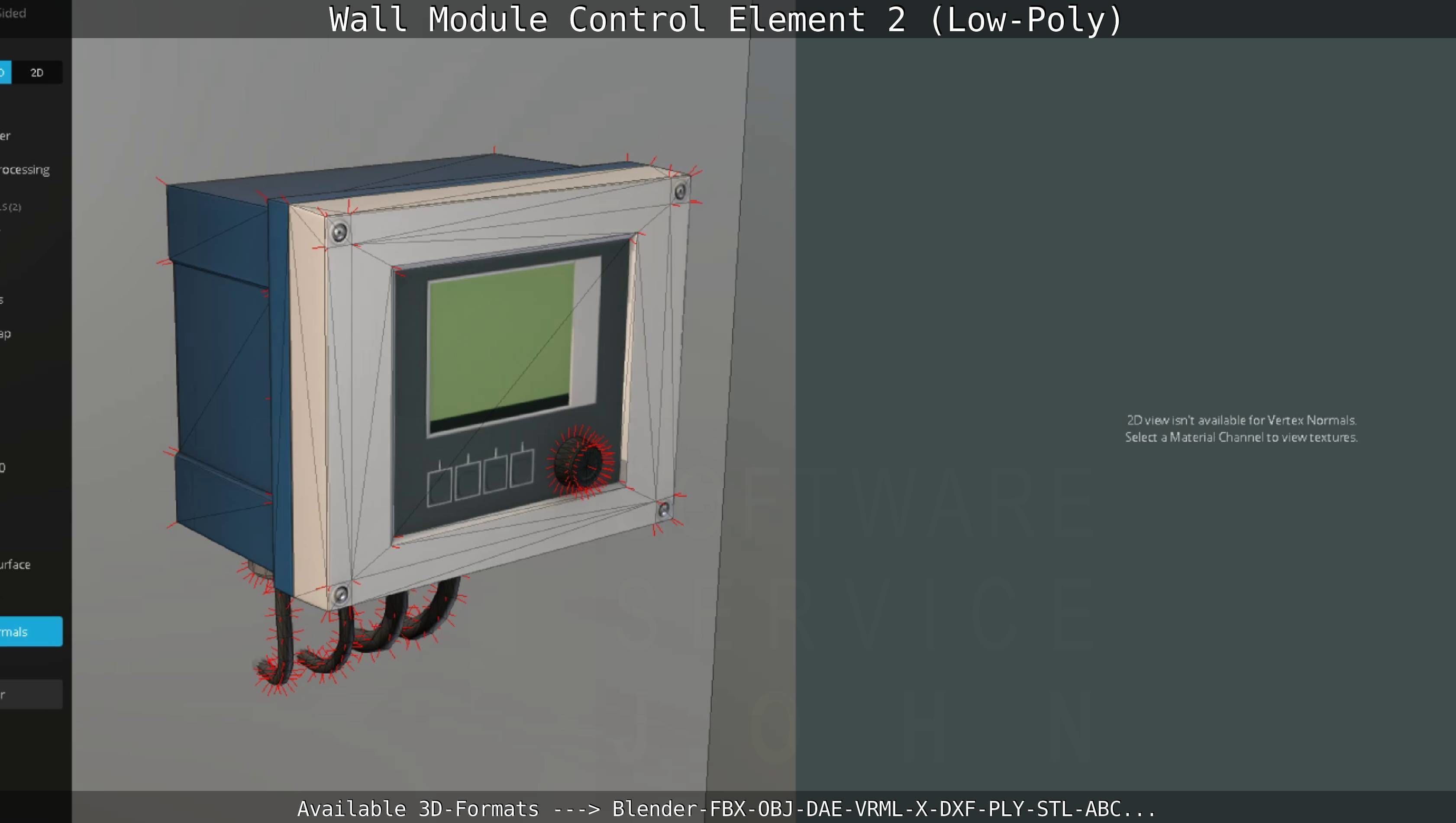 Wall Module Control Element 2 - Low-Poly Low-poly 3D model_79
