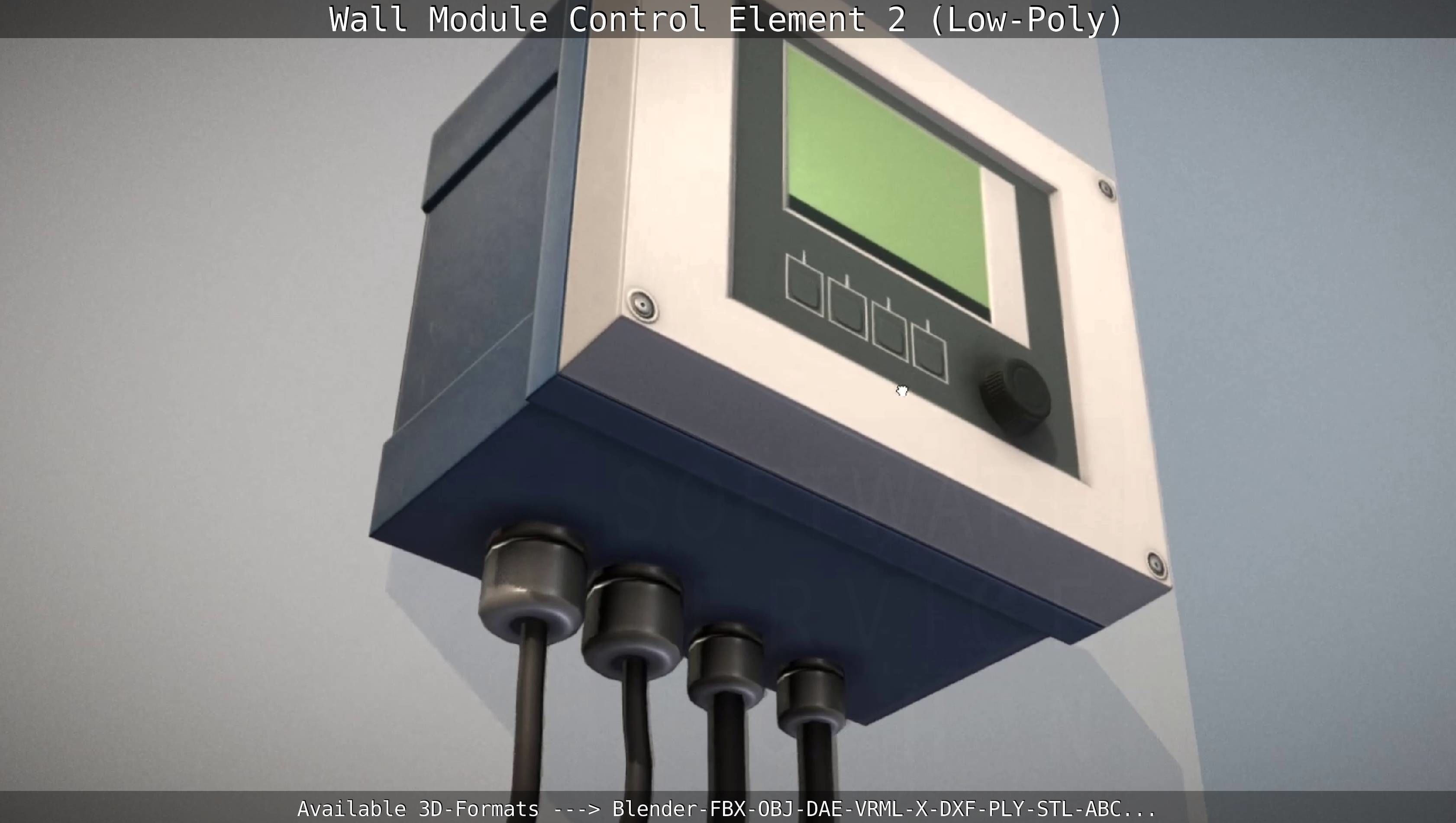 Wall Module Control Element 2 - Low-Poly Low-poly 3D model_6