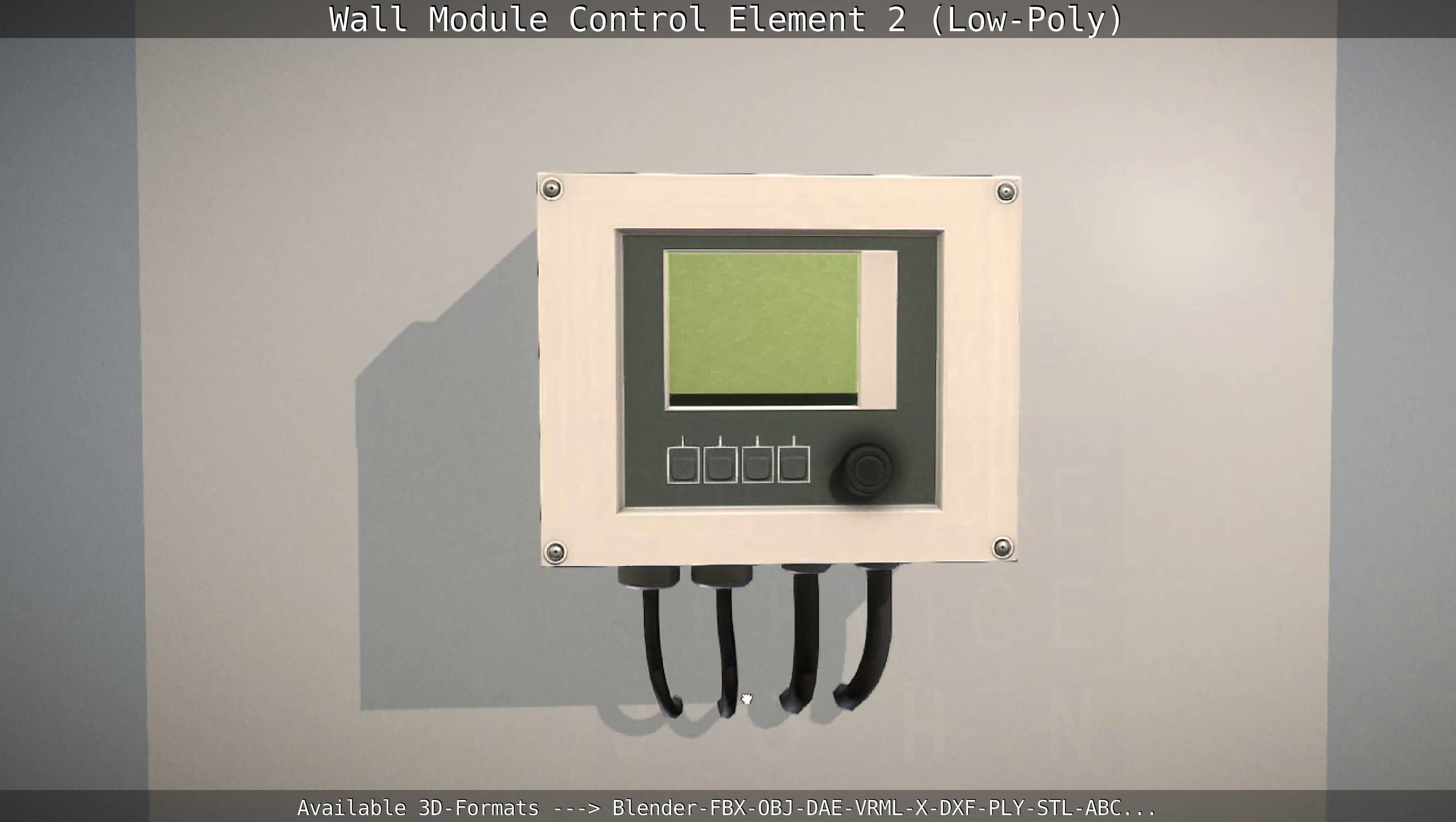 Wall Module Control Element 2 - Low-Poly Low-poly 3D model_16