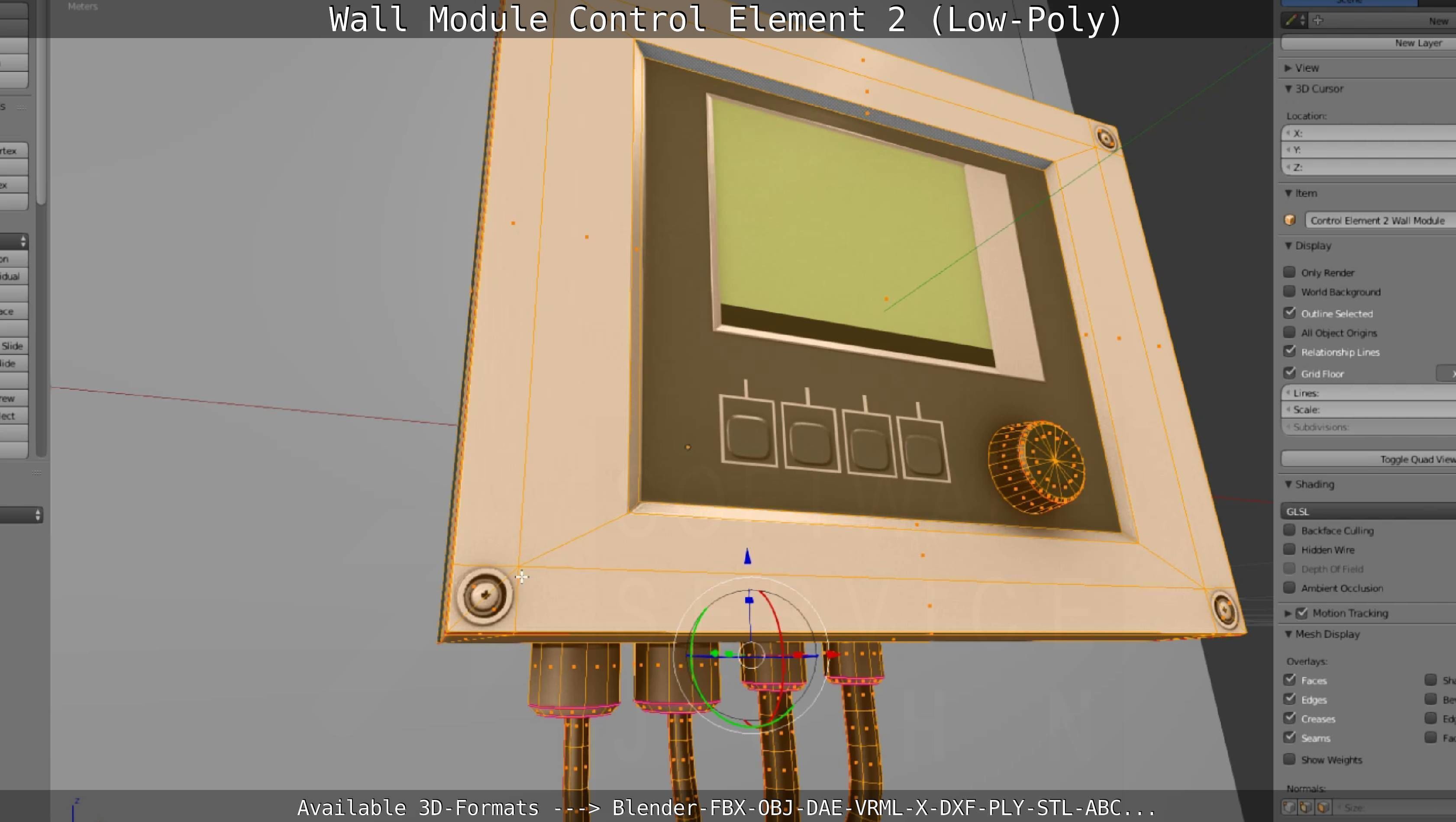 Wall Module Control Element 2 - Low-Poly Low-poly 3D model_100