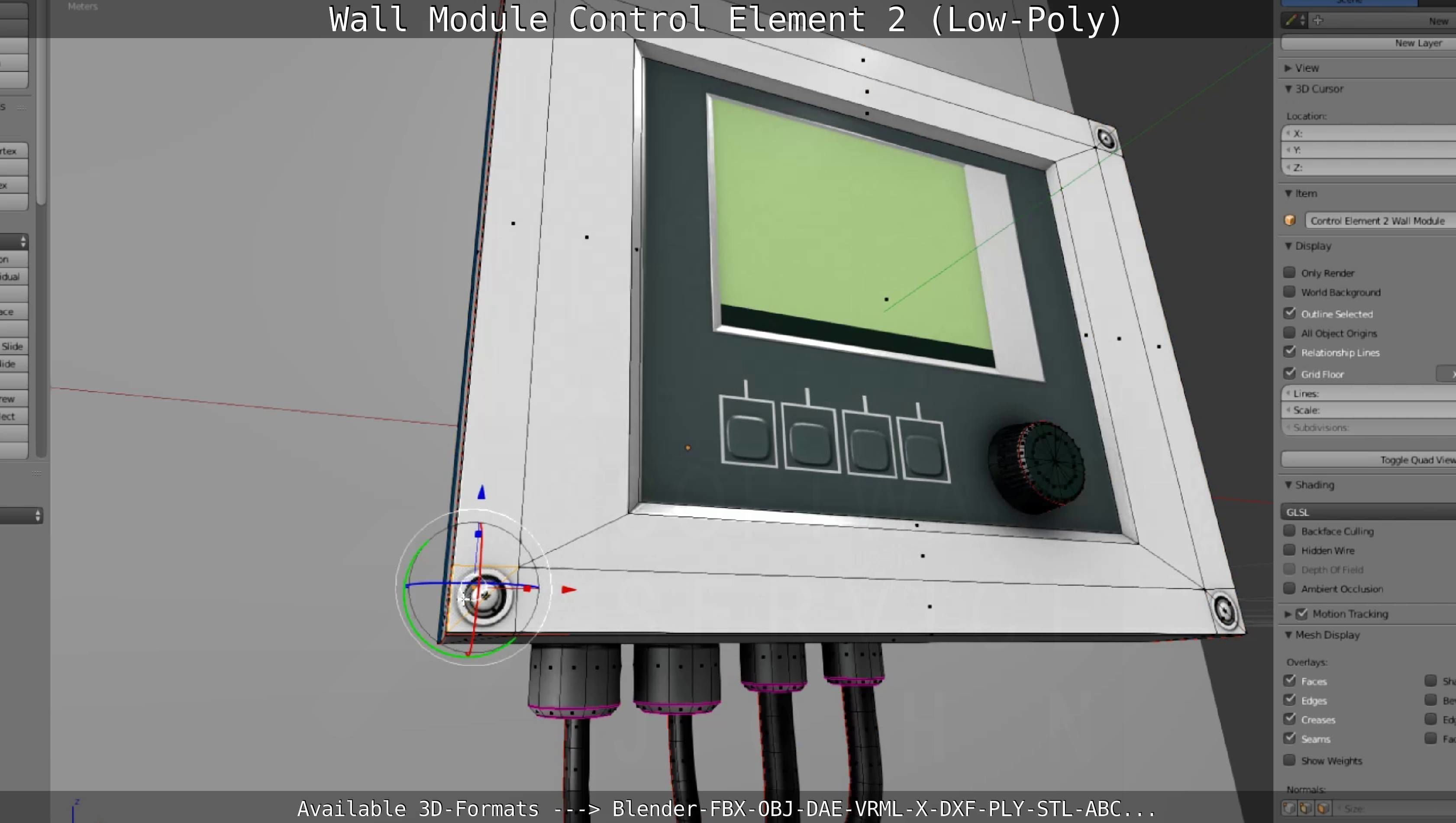 Wall Module Control Element 2 - Low-Poly Low-poly 3D model_101