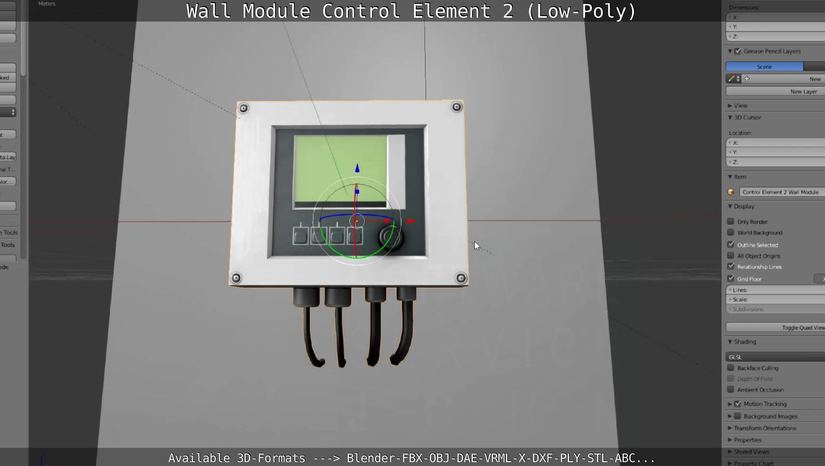 Wall Module Control Element 2 - Low-Poly Low-poly 3D model_110