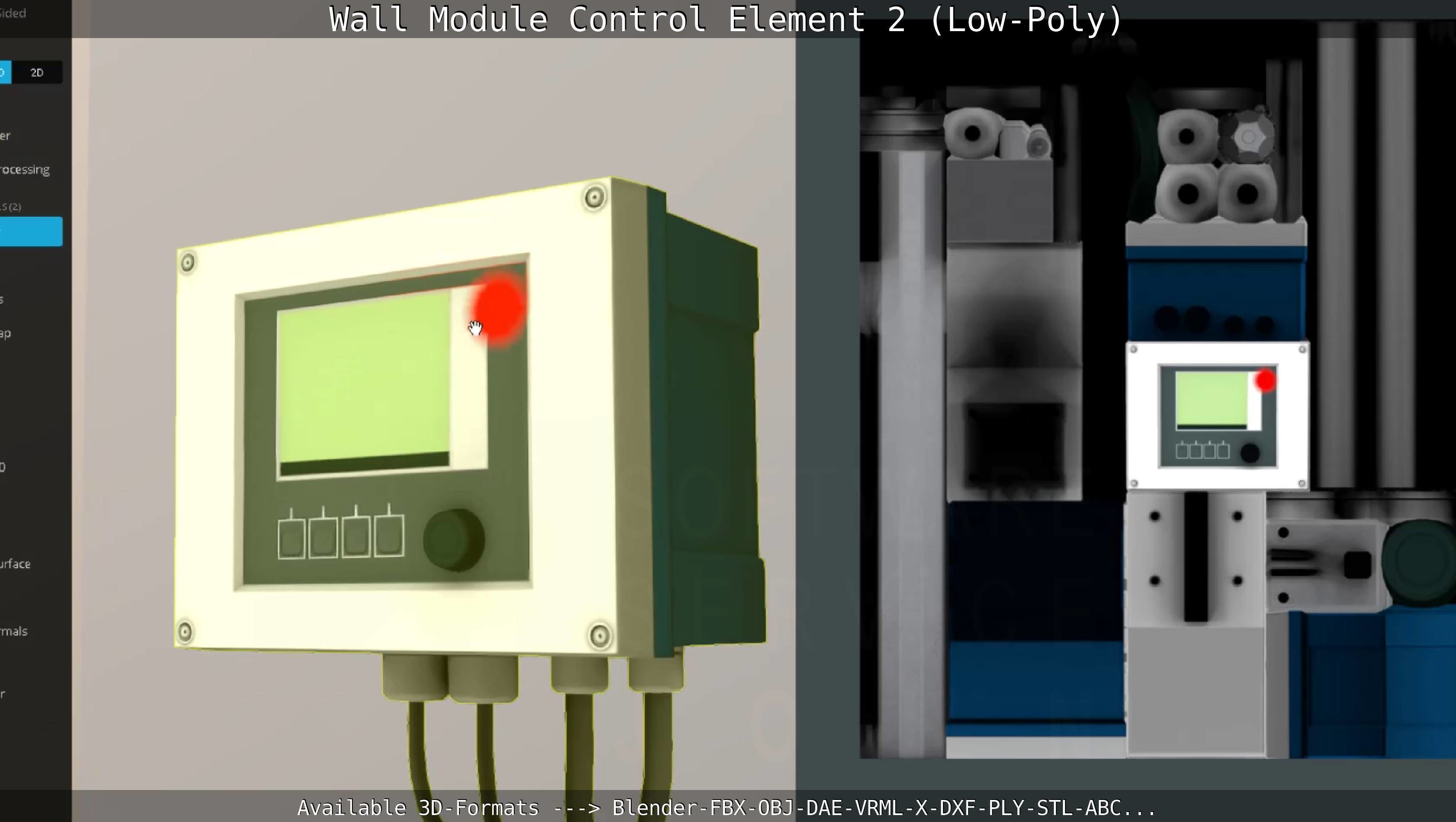 Wall Module Control Element 2 - Low-Poly Low-poly 3D model_51