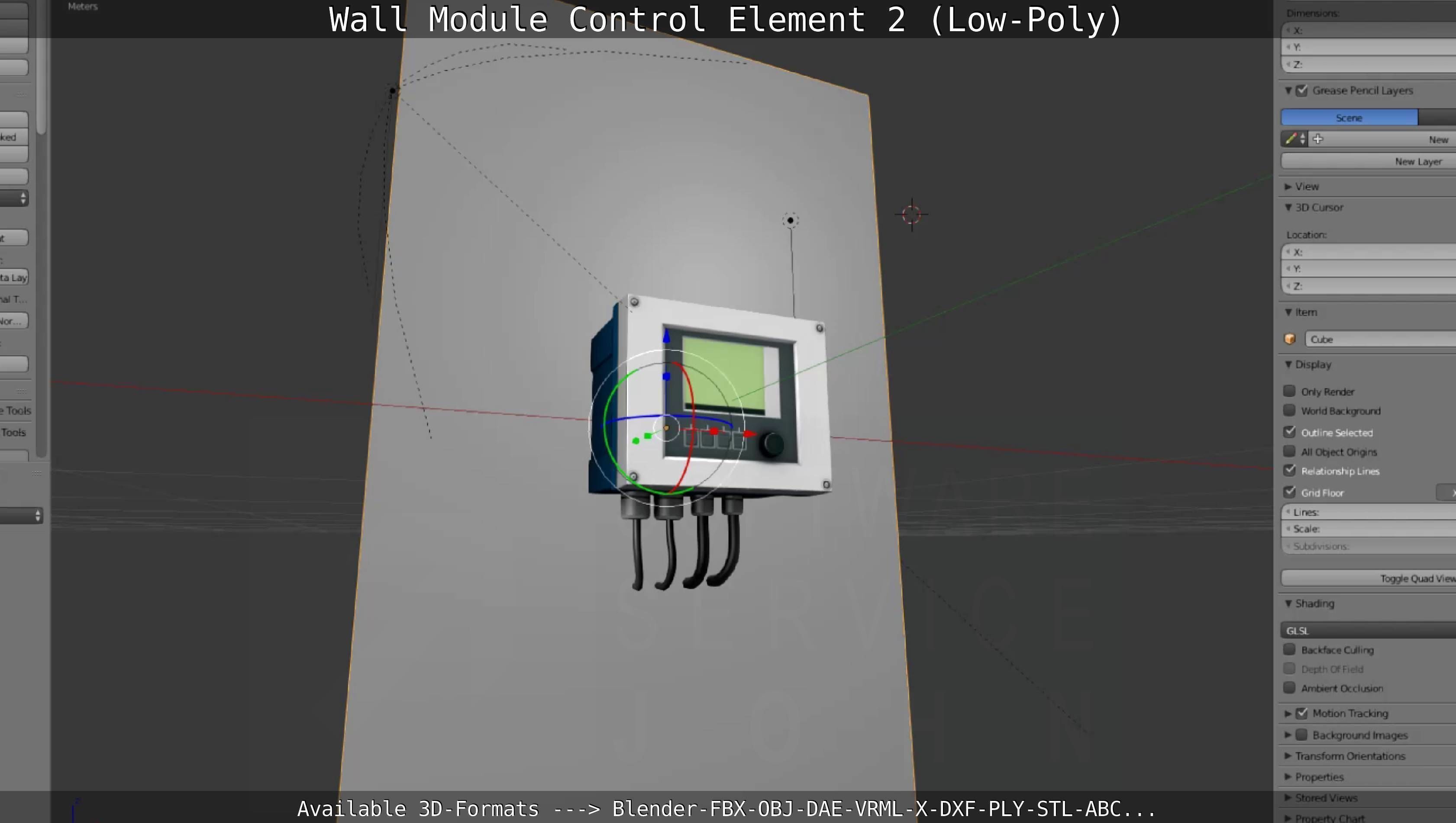 Wall Module Control Element 2 - Low-Poly Low-poly 3D model_92