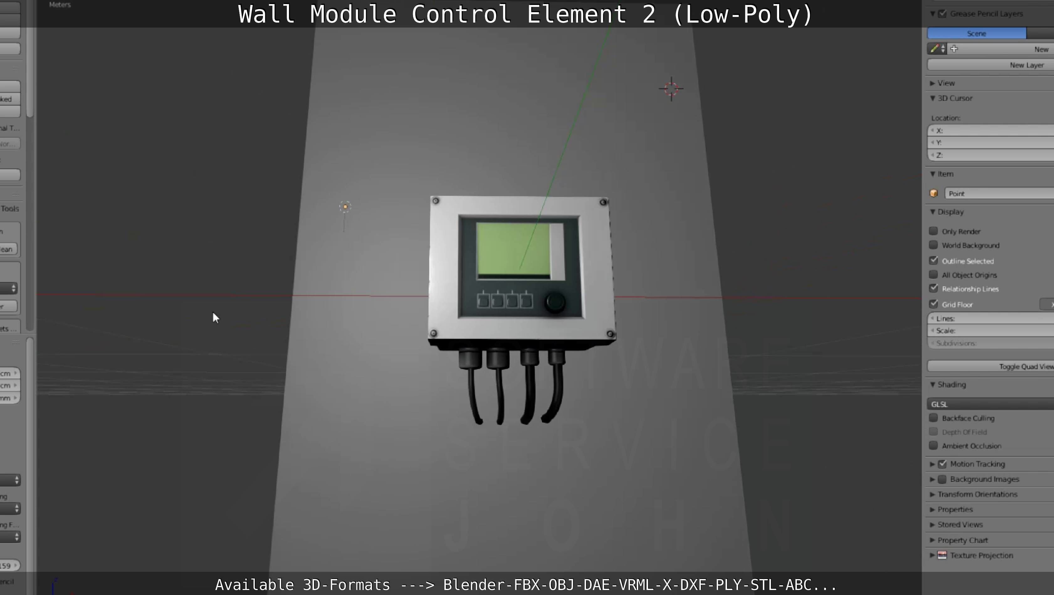 Wall Module Control Element 2 - Low-Poly Low-poly 3D model_123