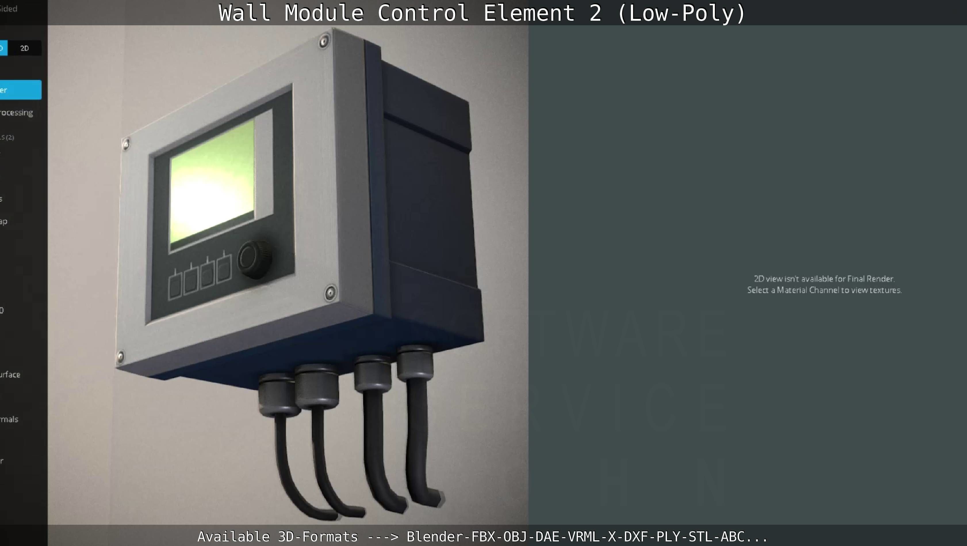 Wall Module Control Element 2 - Low-Poly Low-poly 3D model_84