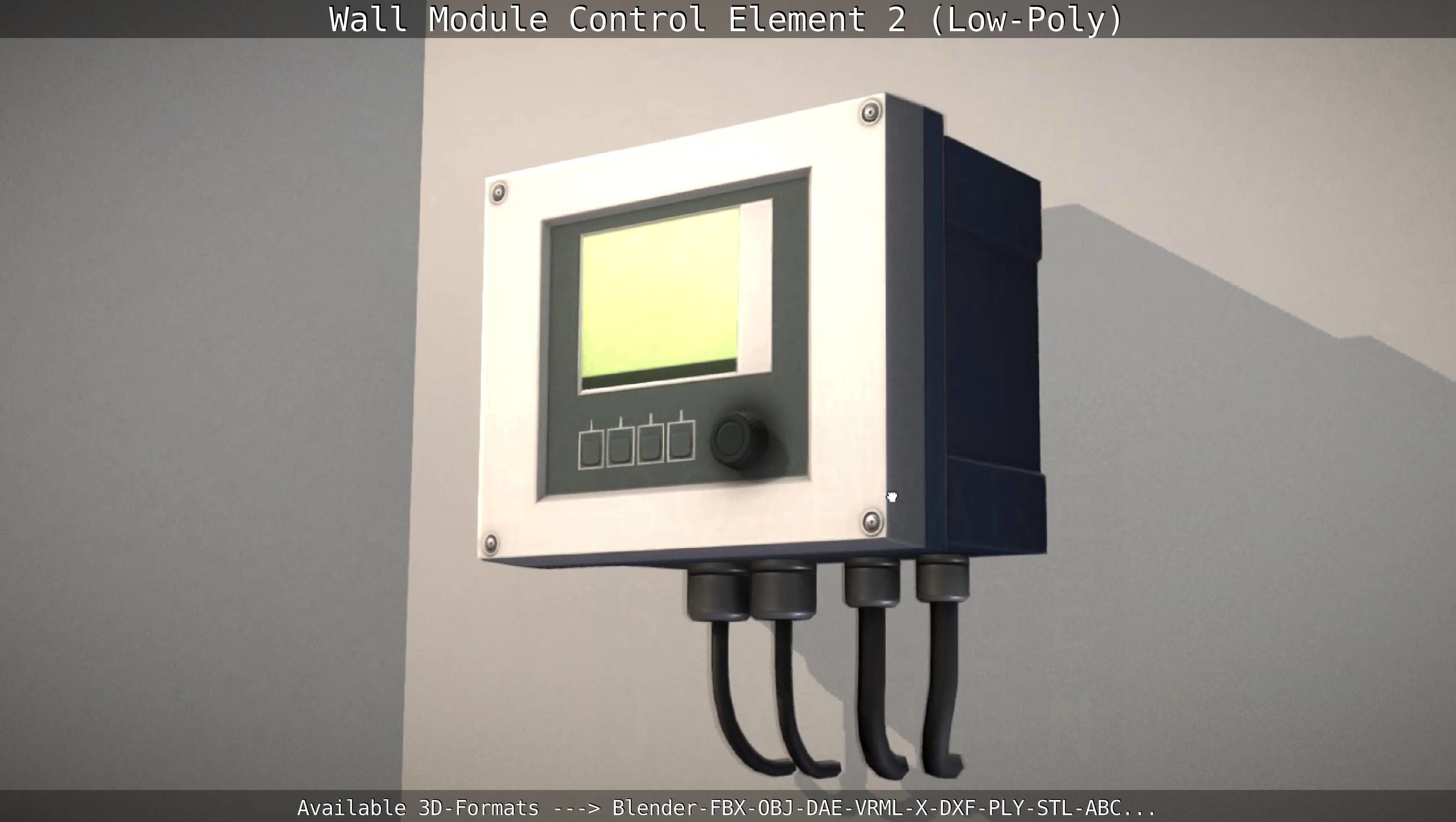 Wall Module Control Element 2 - Low-Poly Low-poly 3D model_3