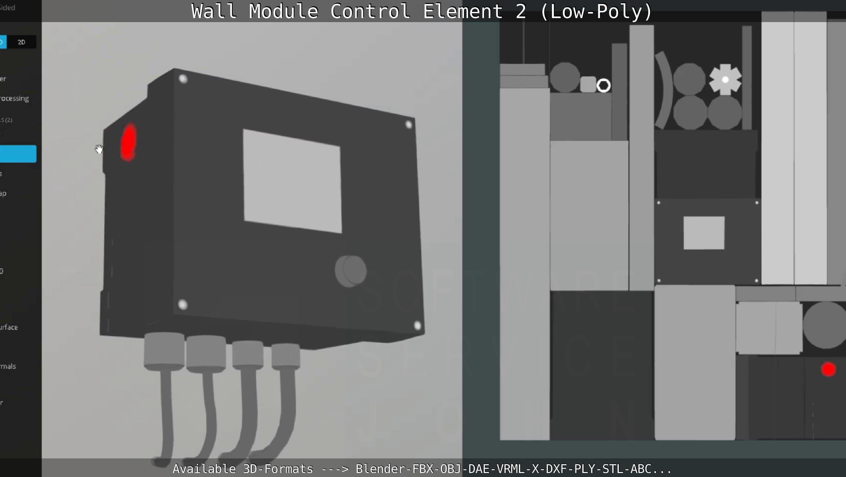 Wall Module Control Element 2 - Low-Poly Low-poly 3D model_61