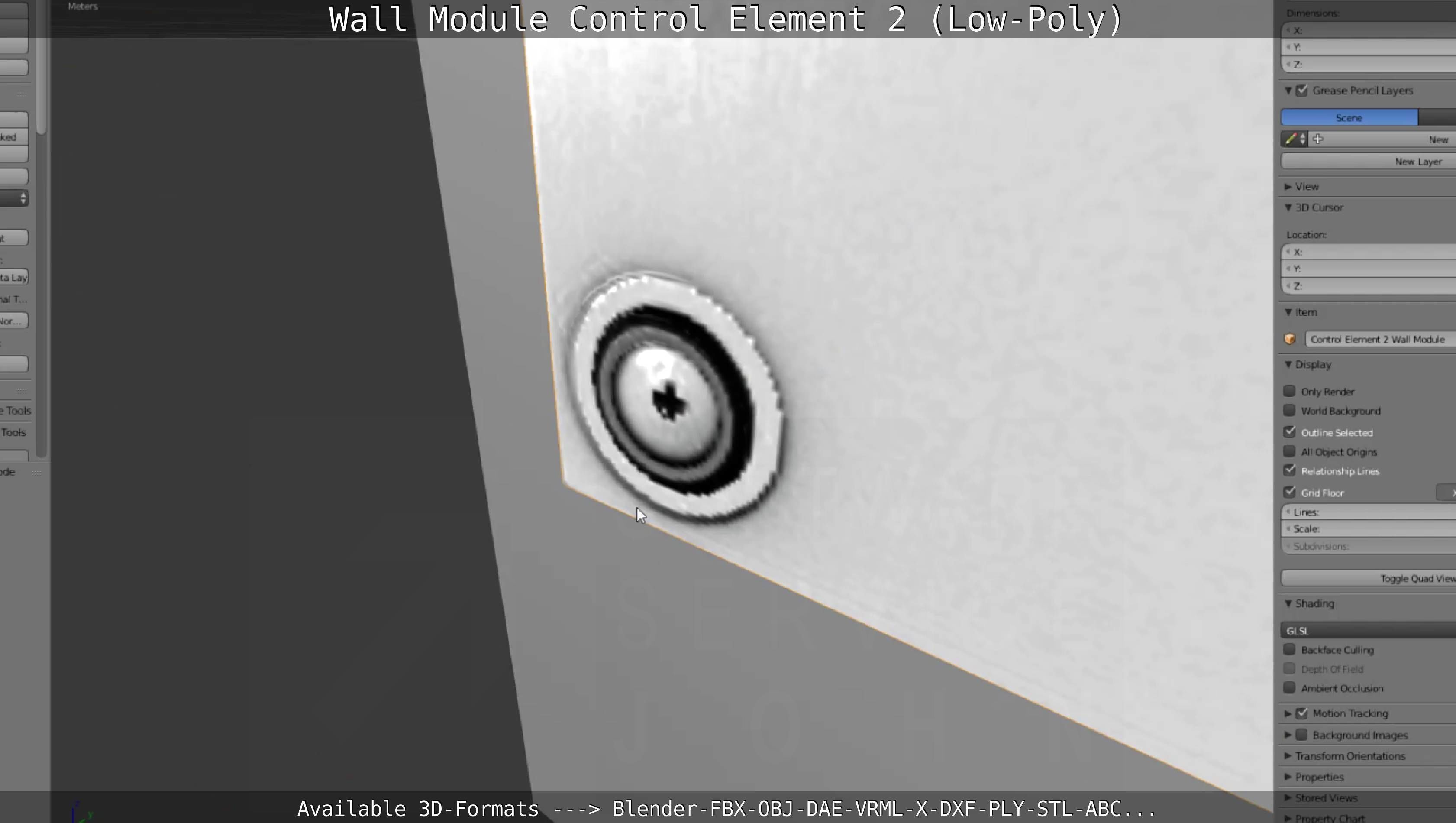 Wall Module Control Element 2 - Low-Poly Low-poly 3D model_103