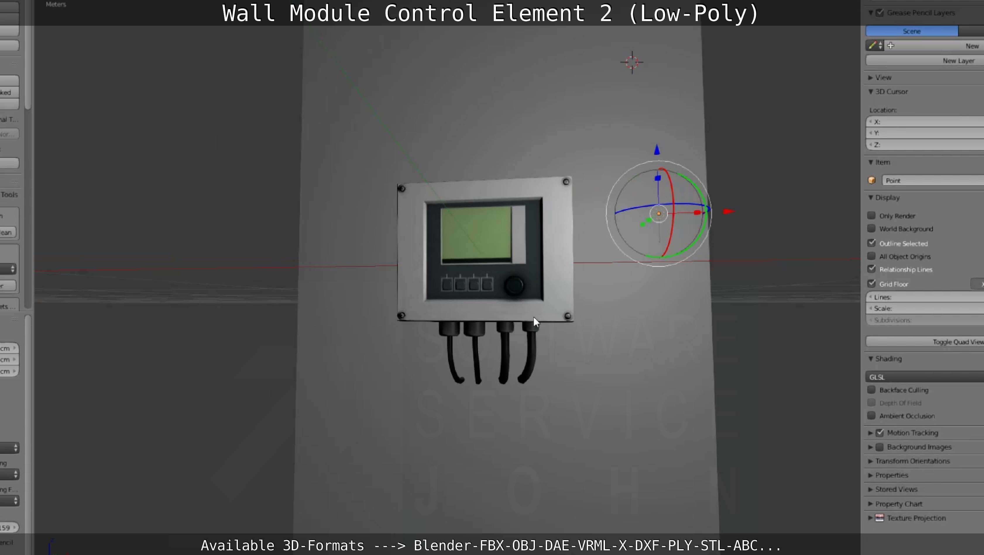Wall Module Control Element 2 - Low-Poly Low-poly 3D model_119