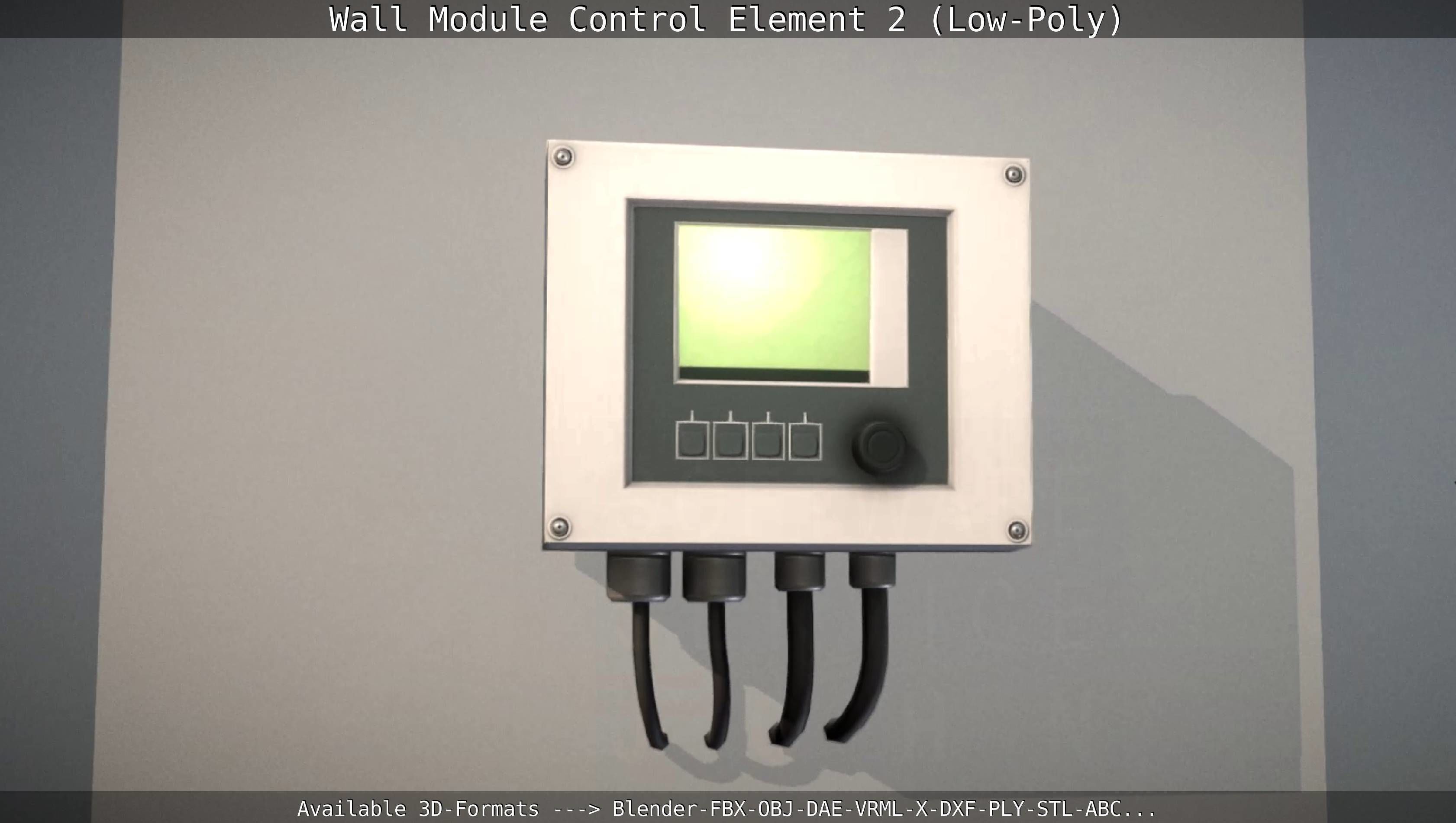 Wall Module Control Element 2 - Low-Poly Low-poly 3D model_13