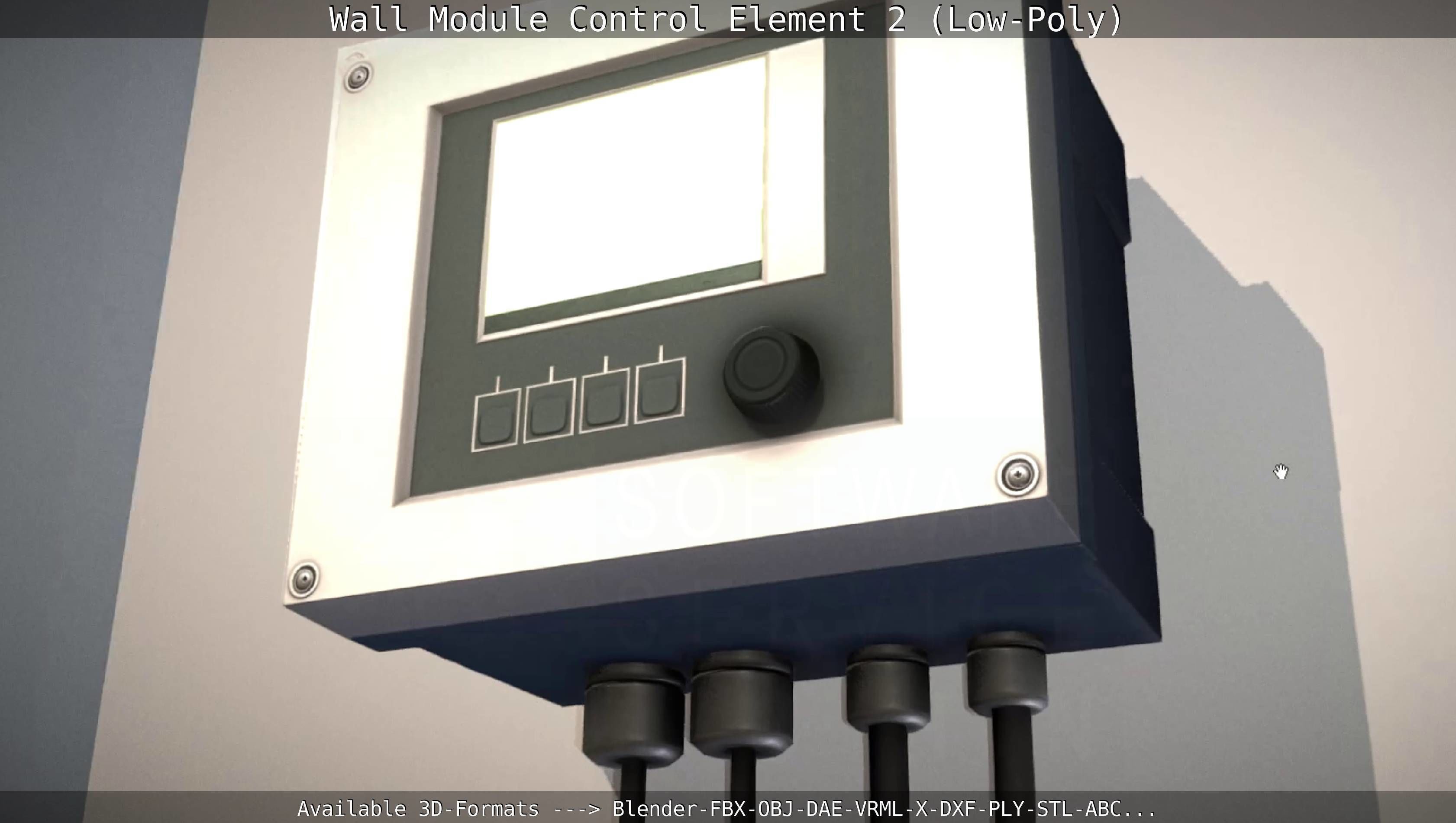 Wall Module Control Element 2 - Low-Poly Low-poly 3D model_18