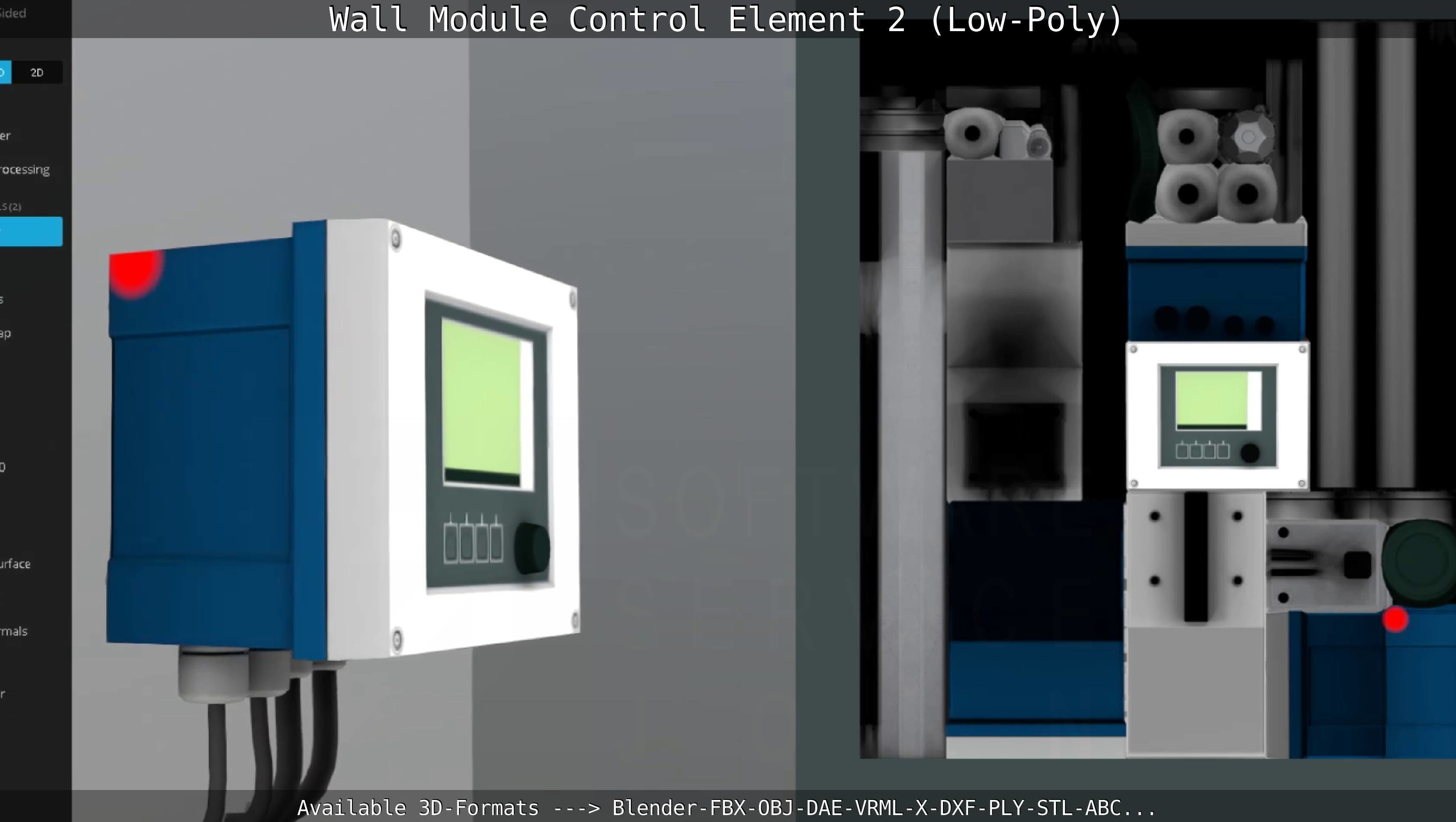 Wall Module Control Element 2 - Low-Poly Low-poly 3D model_59