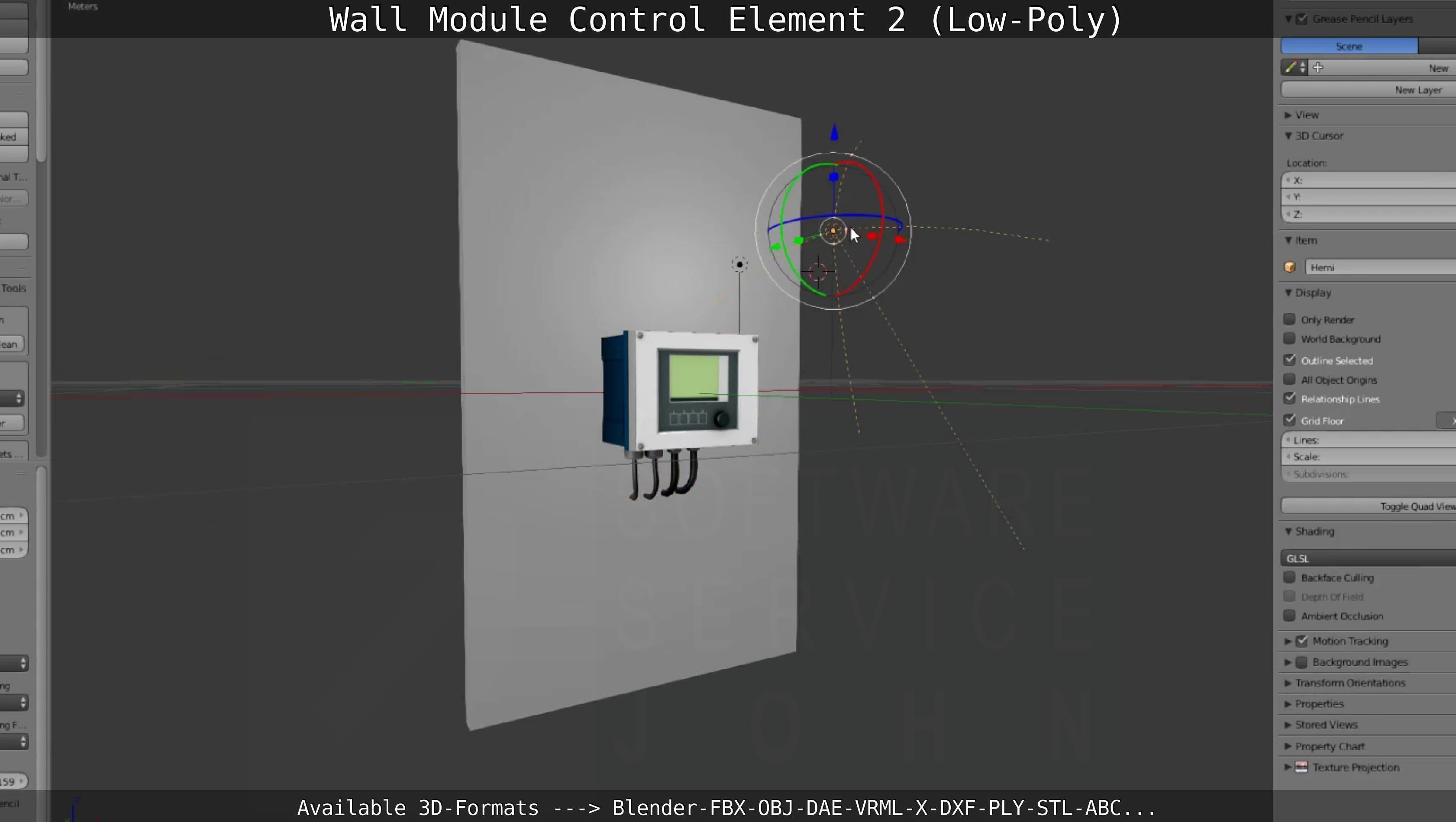 Wall Module Control Element 2 - Low-Poly Low-poly 3D model_114