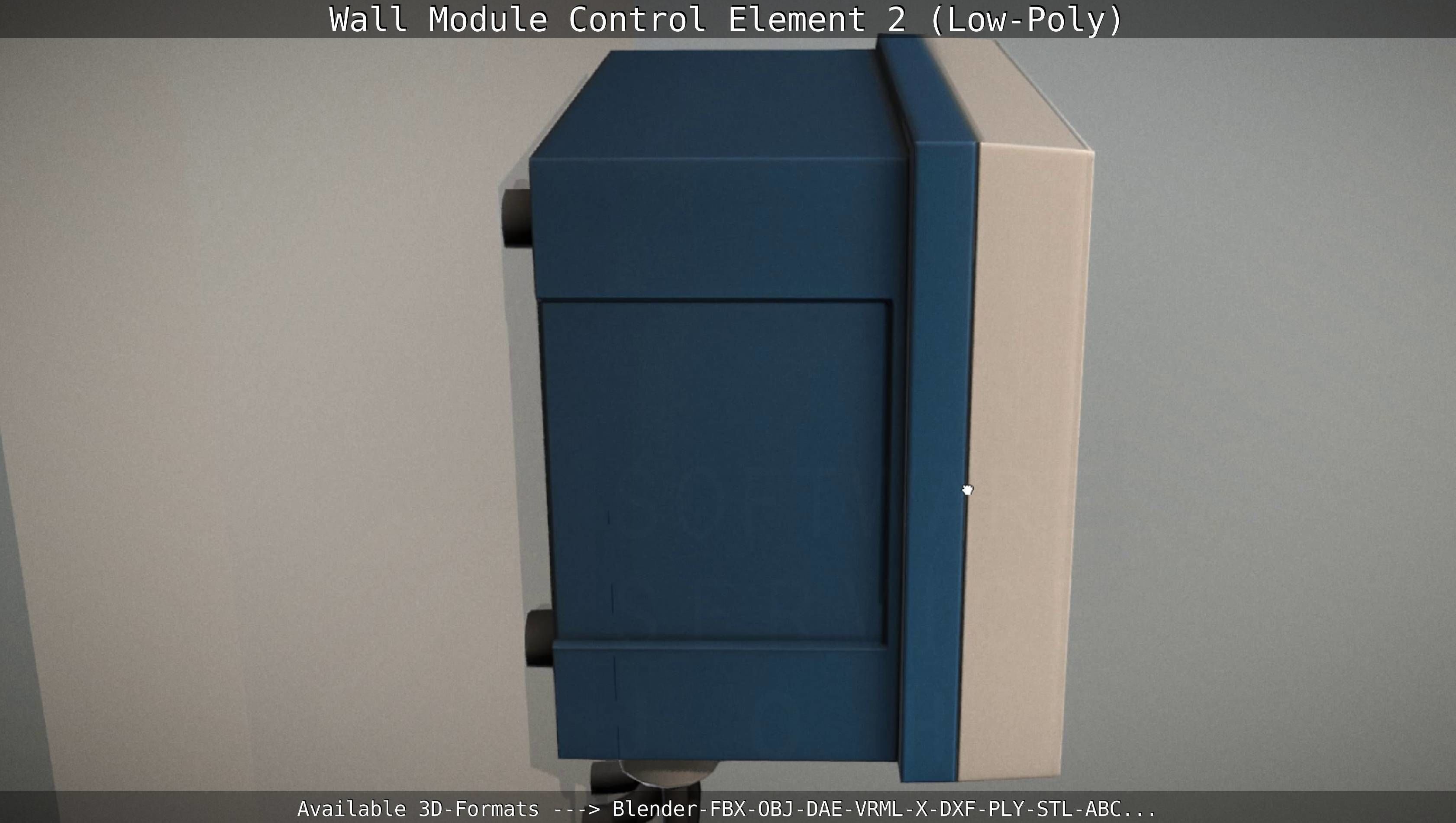 Wall Module Control Element 2 - Low-Poly Low-poly 3D model_7