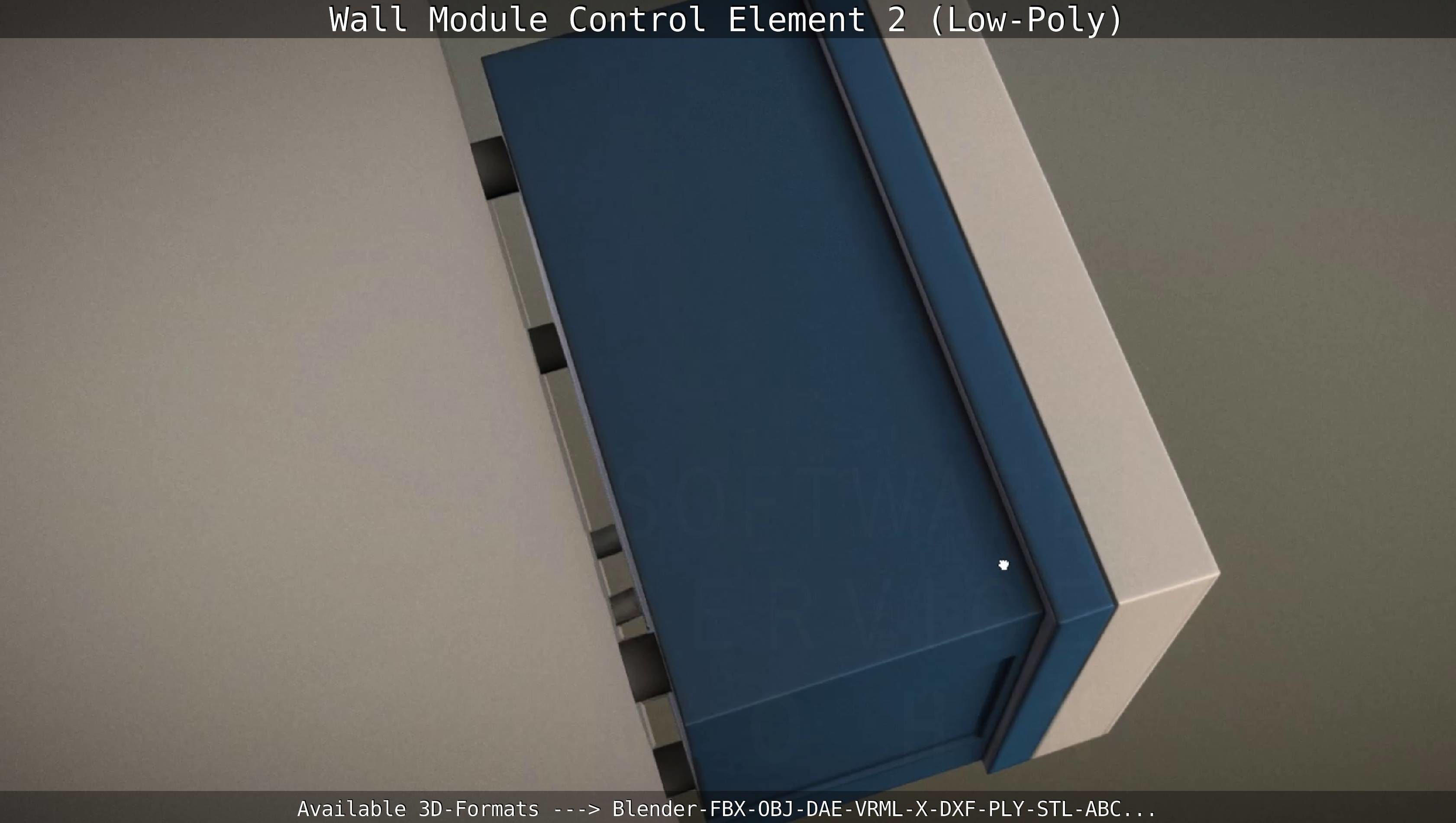Wall Module Control Element 2 - Low-Poly Low-poly 3D model_8