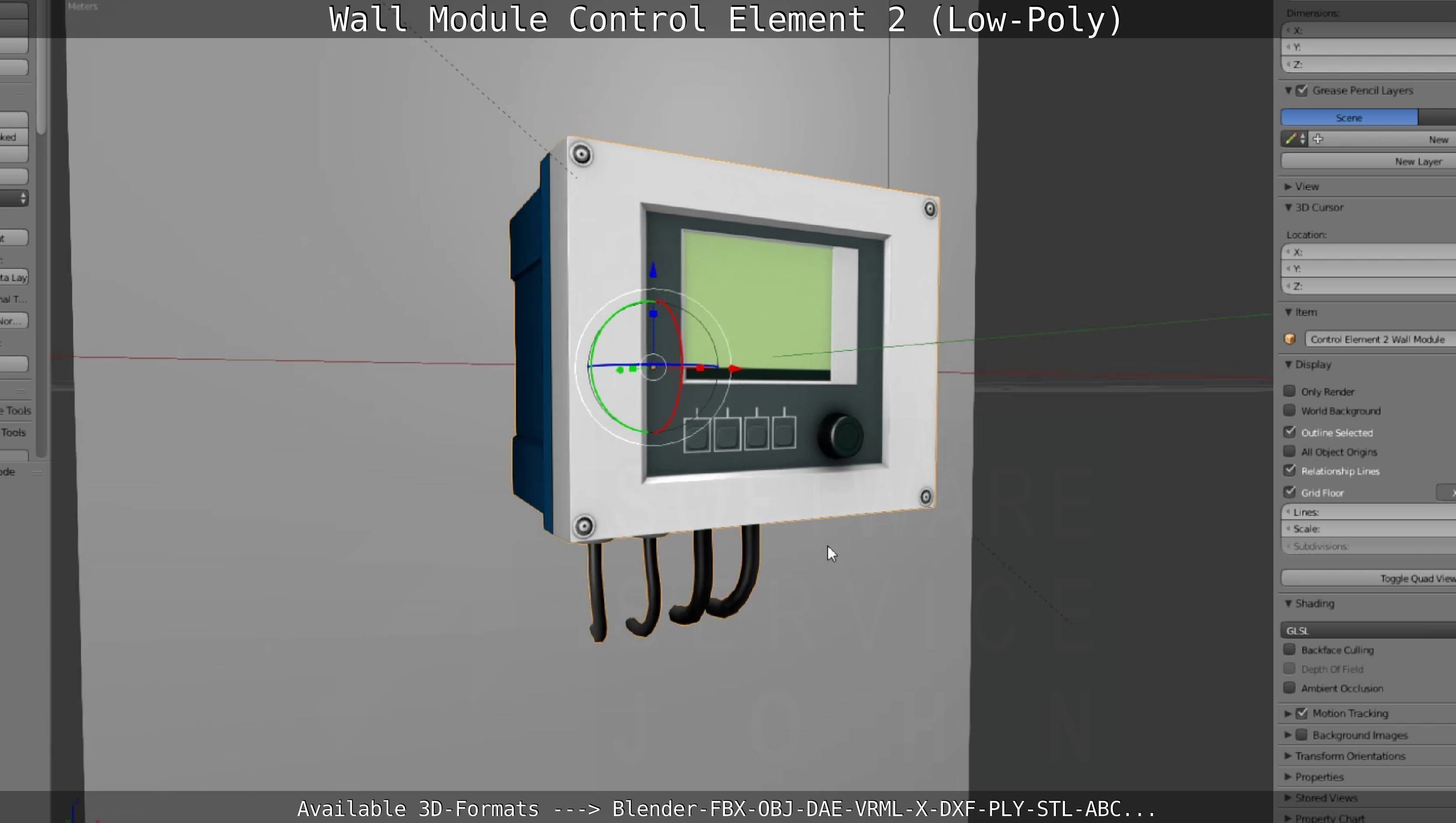 Wall Module Control Element 2 - Low-Poly Low-poly 3D model_111