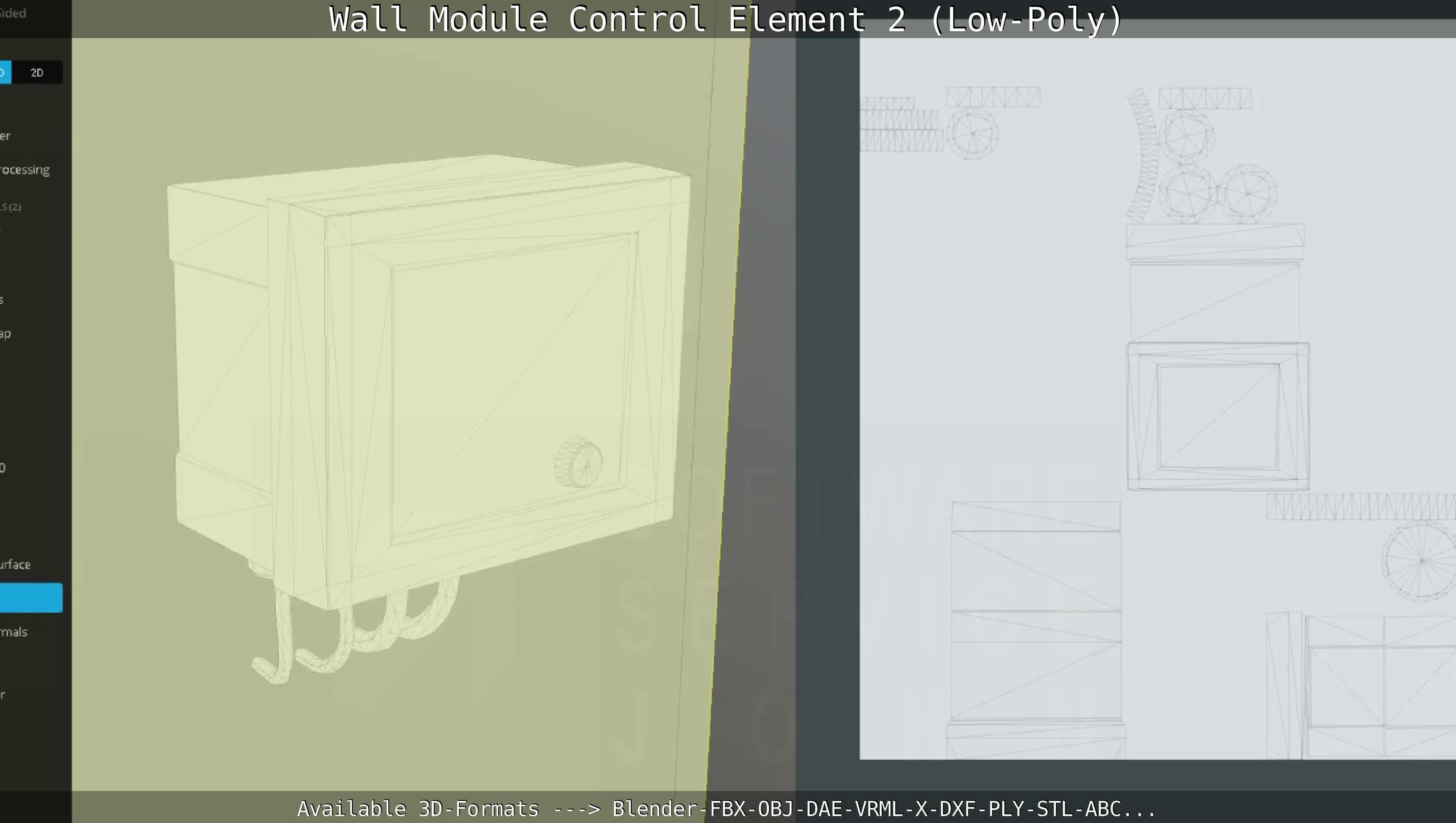 Wall Module Control Element 2 - Low-Poly Low-poly 3D model_78