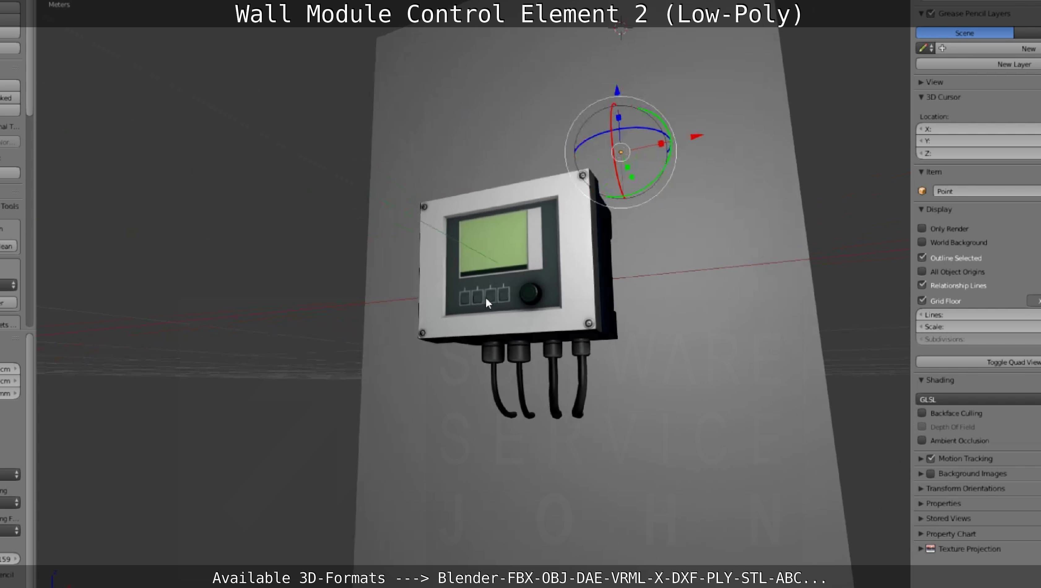 Wall Module Control Element 2 - Low-Poly Low-poly 3D model_122