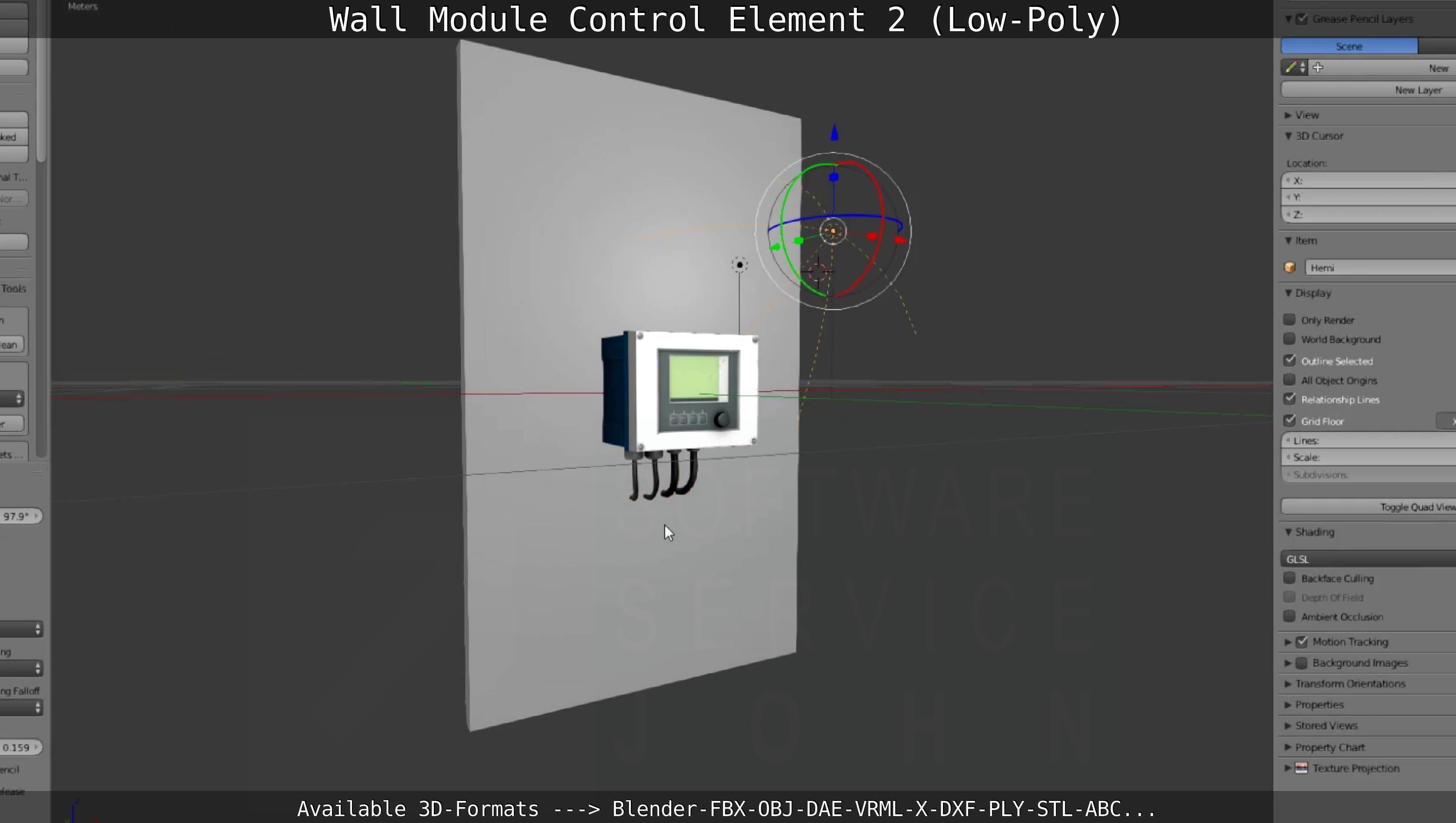 Wall Module Control Element 2 - Low-Poly Low-poly 3D model_115