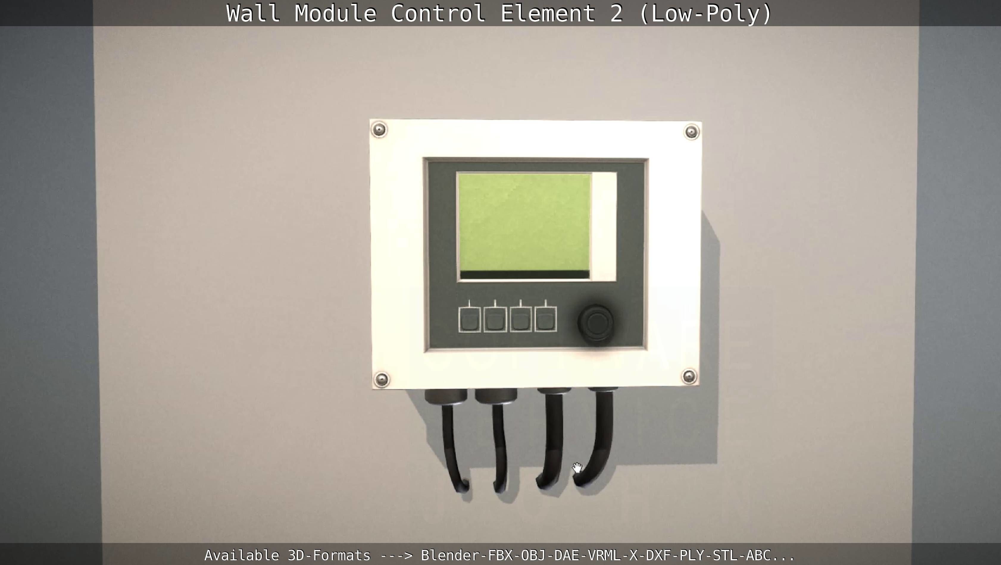 Wall Module Control Element 2 - Low-Poly Low-poly 3D model_17