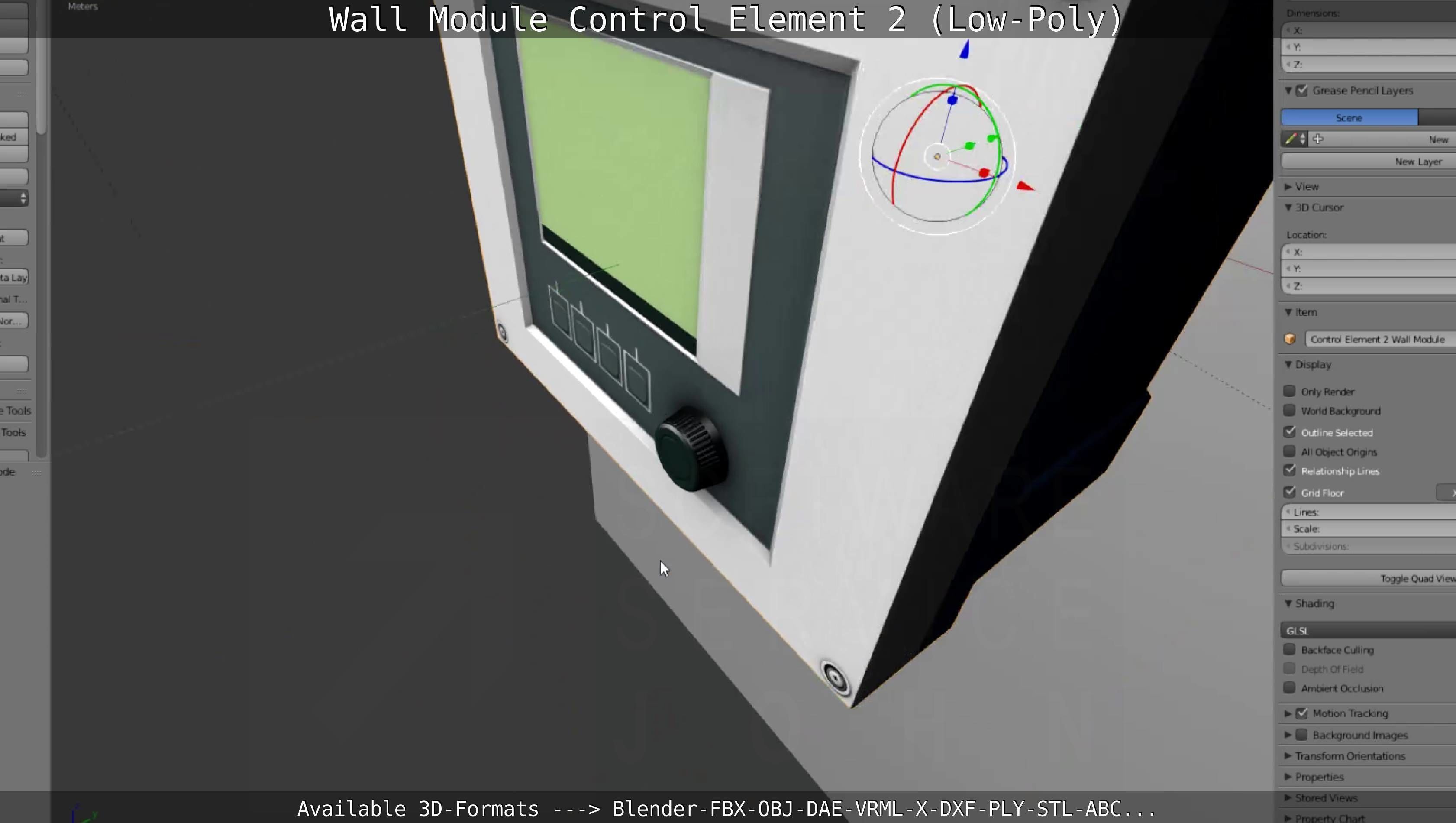 Wall Module Control Element 2 - Low-Poly Low-poly 3D model_109