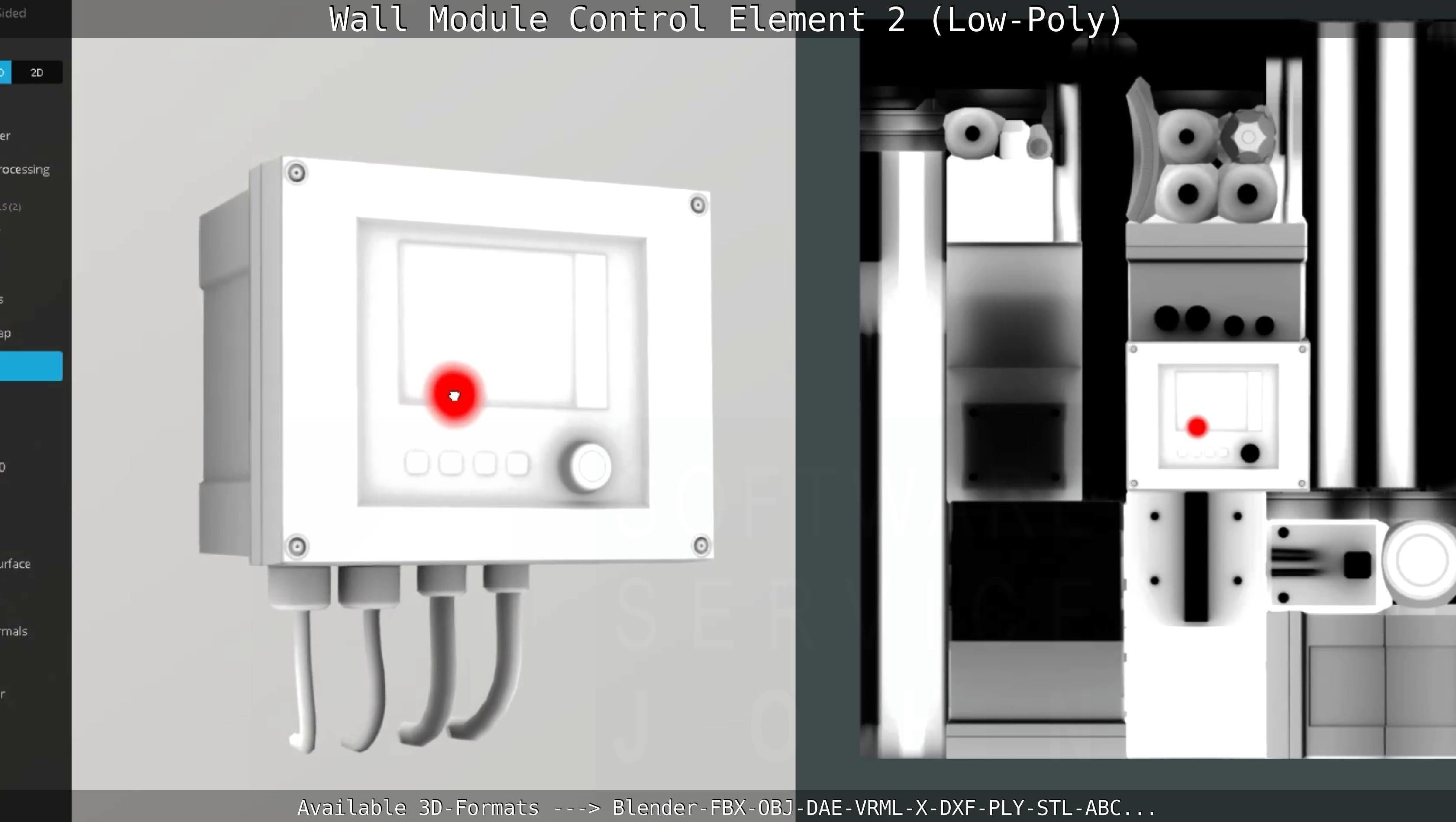 Wall Module Control Element 2 - Low-Poly Low-poly 3D model_73