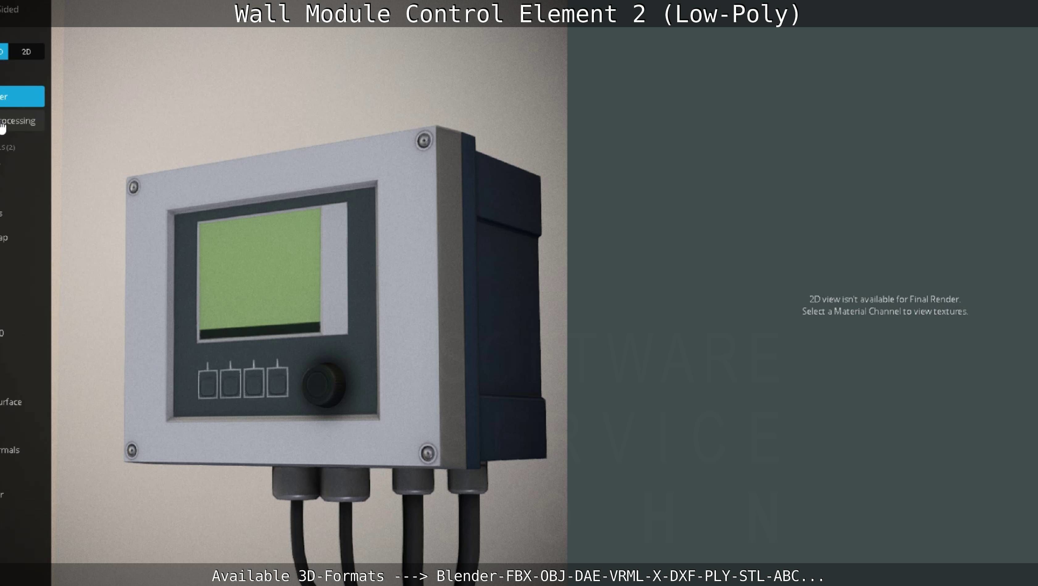 Wall Module Control Element 2 - Low-Poly Low-poly 3D model_53