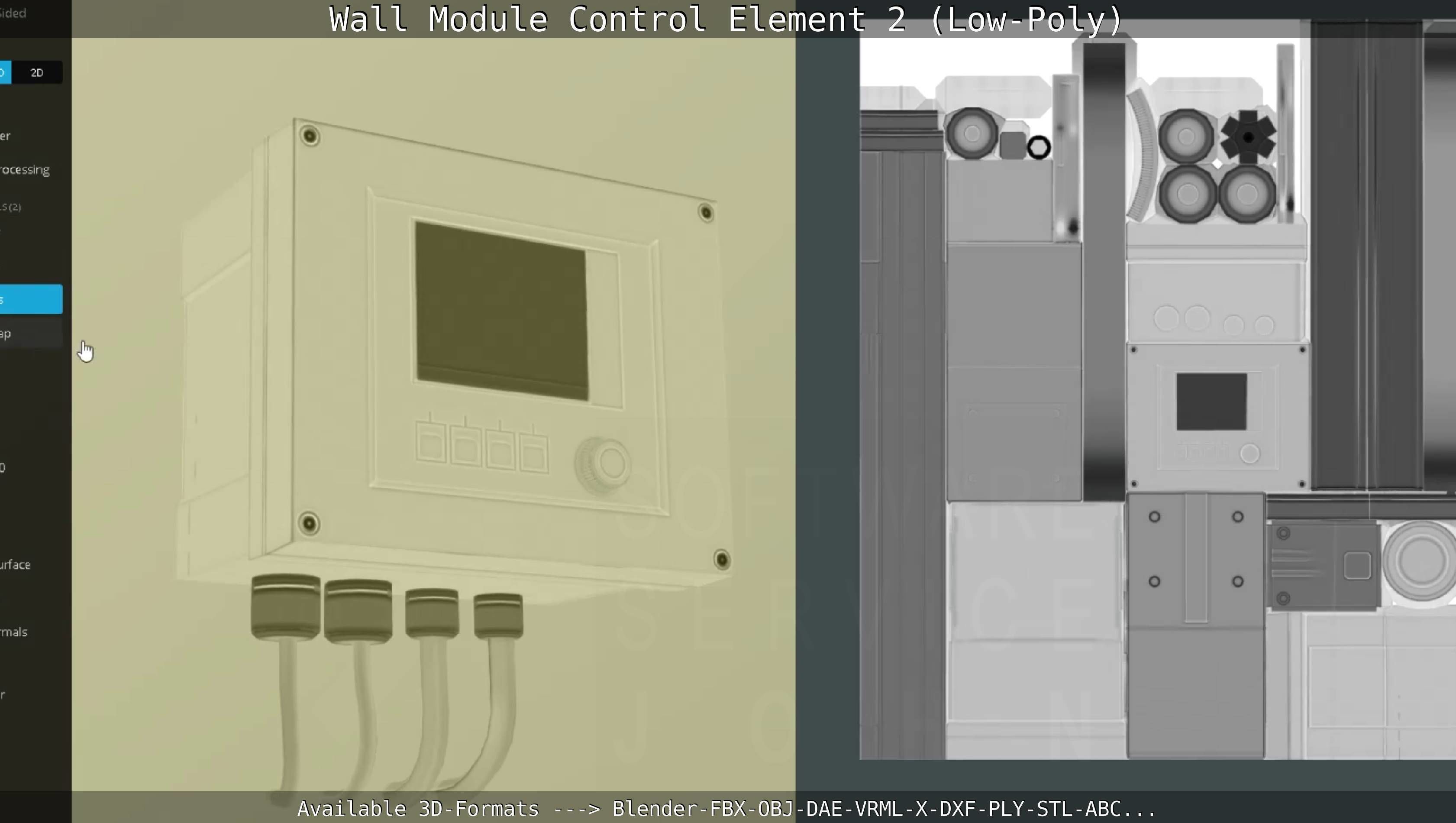 Wall Module Control Element 2 - Low-Poly Low-poly 3D model_62