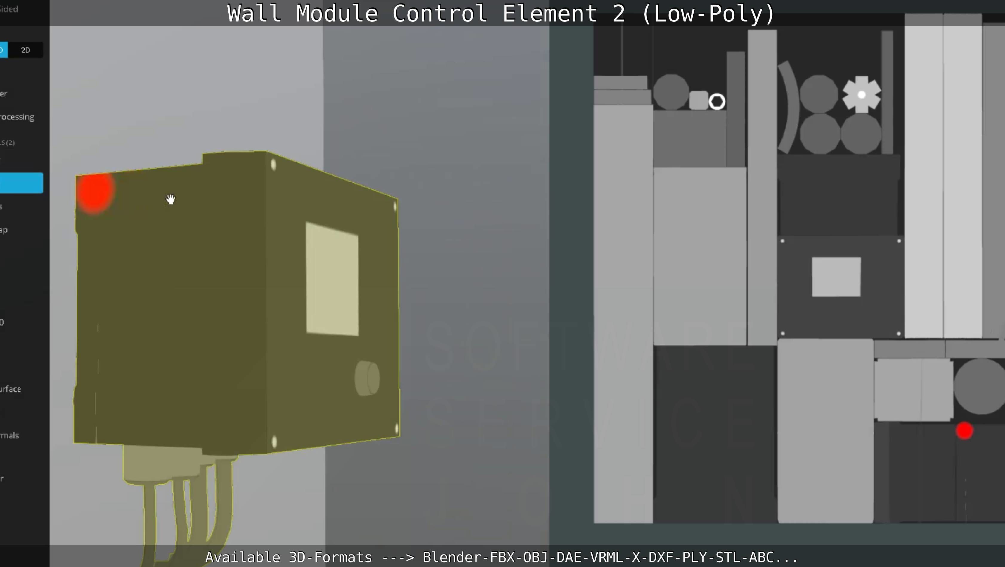 Wall Module Control Element 2 - Low-Poly Low-poly 3D model_60