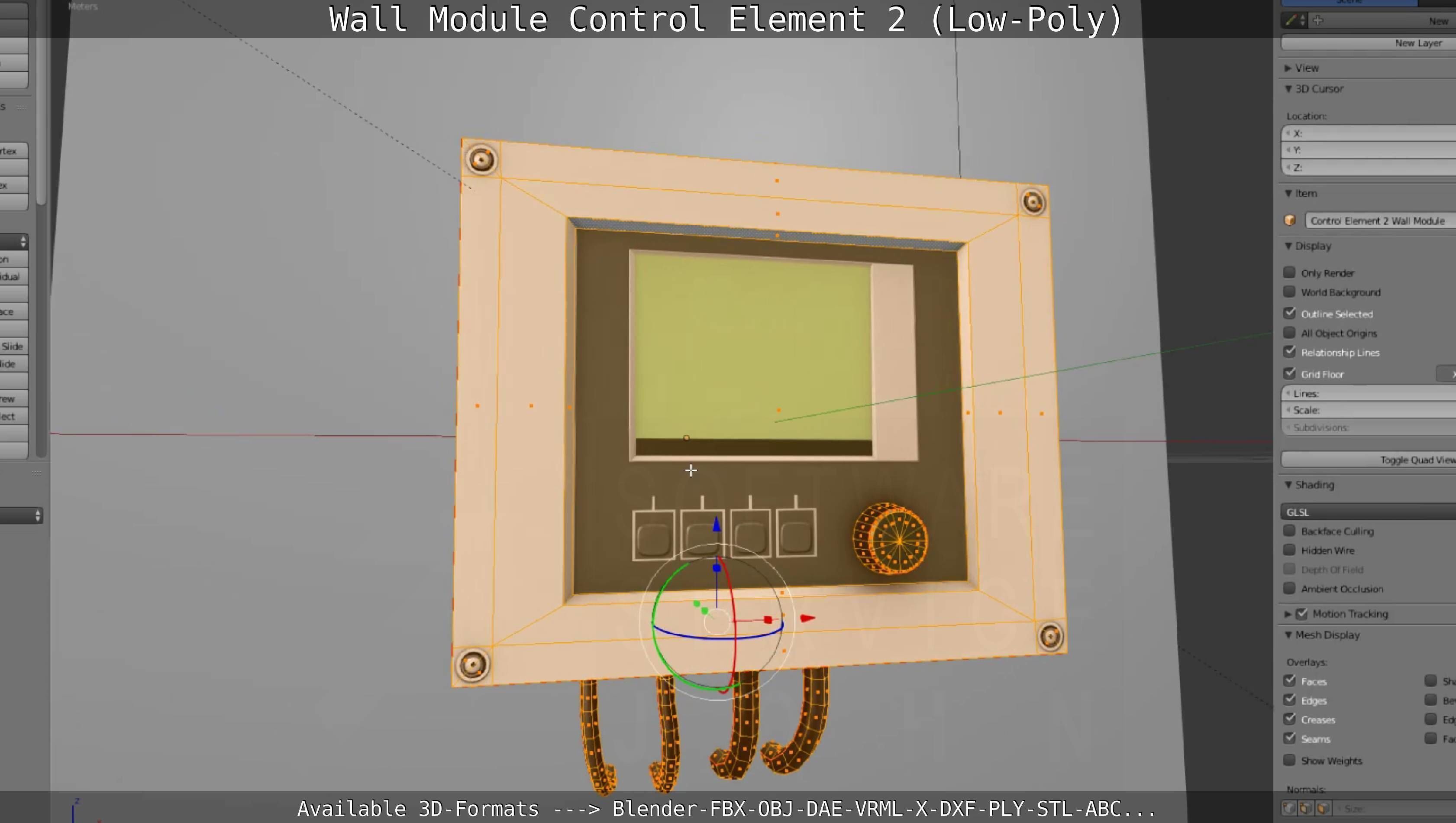 Wall Module Control Element 2 - Low-Poly Low-poly 3D model_99