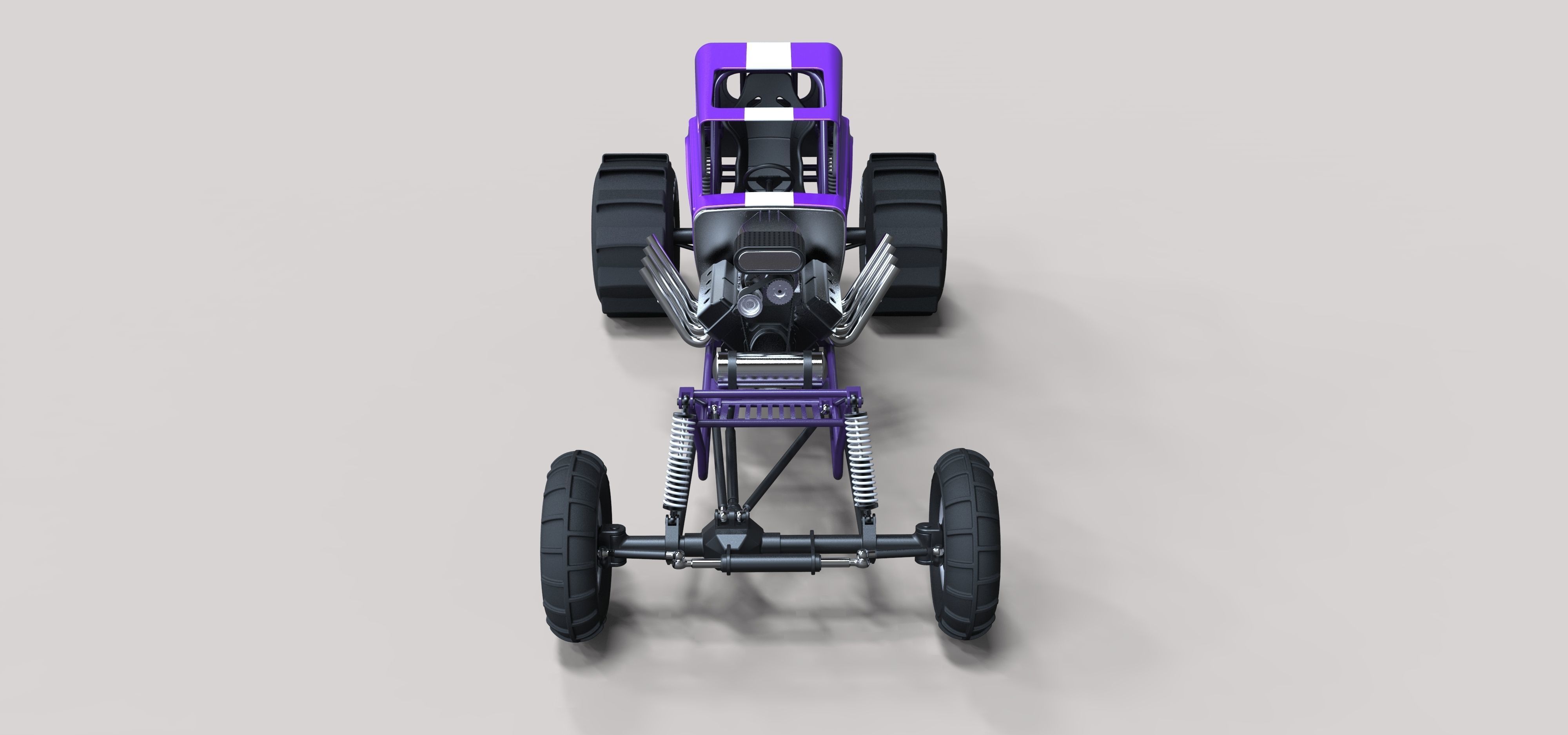 Mud dragster Hot Rod 3D model_4