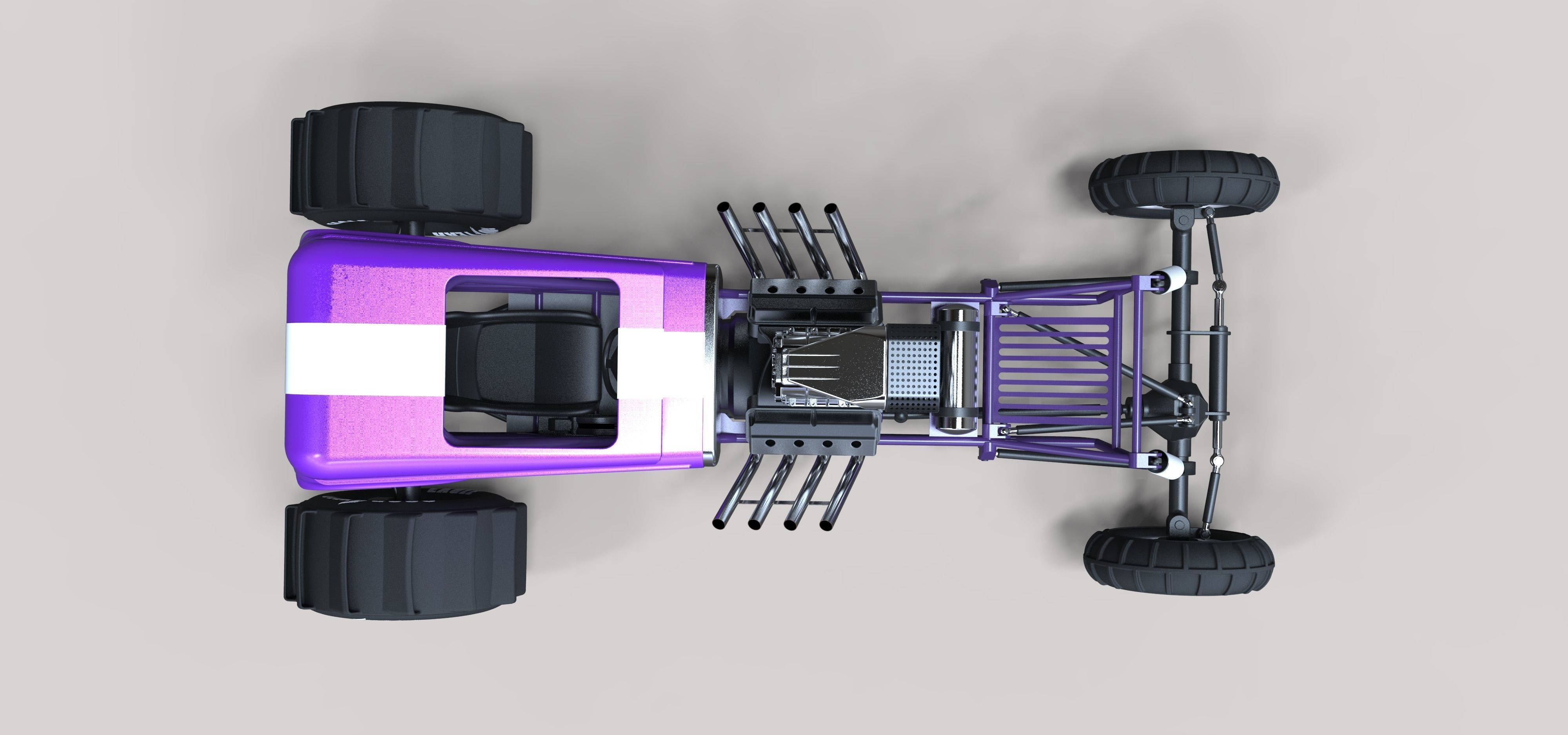 Mud dragster Hot Rod 3D model_8