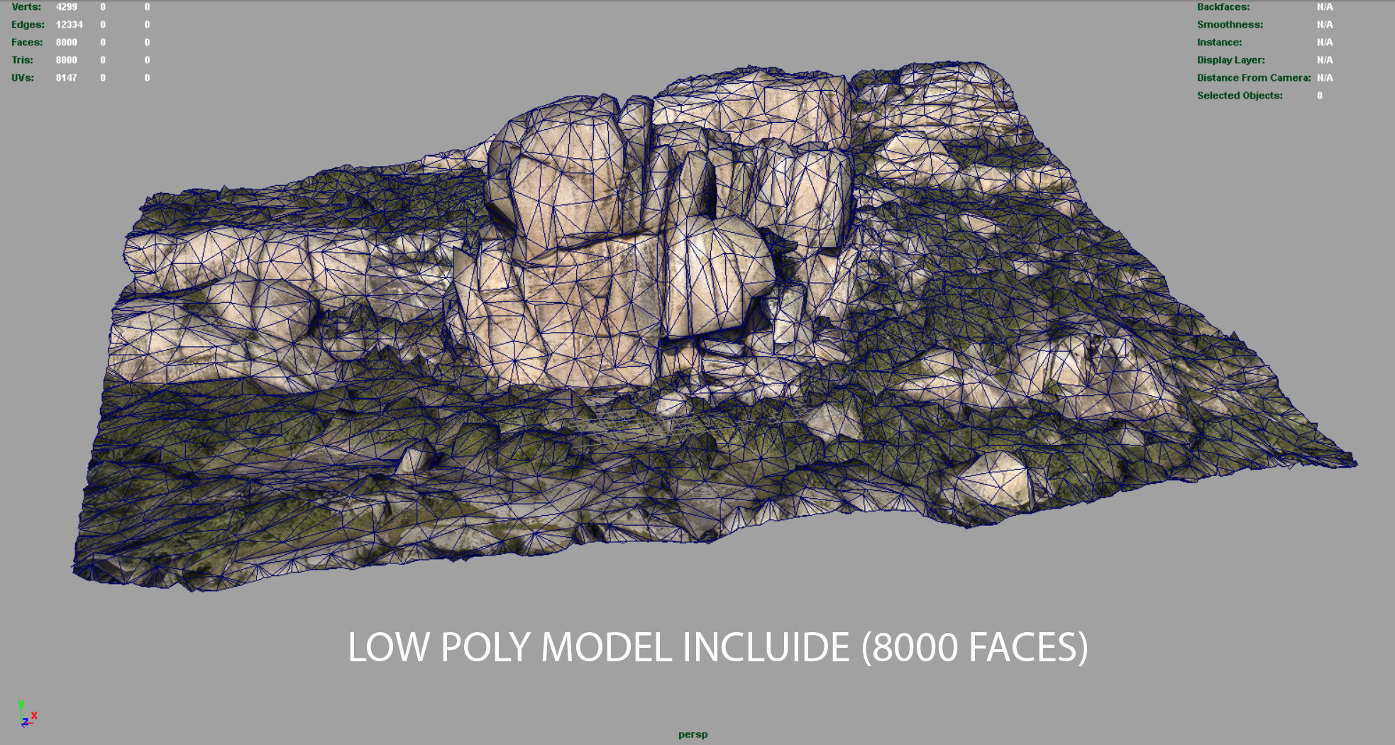 MOUNTAIN ROCKS 9 Low-poly 3D model_8