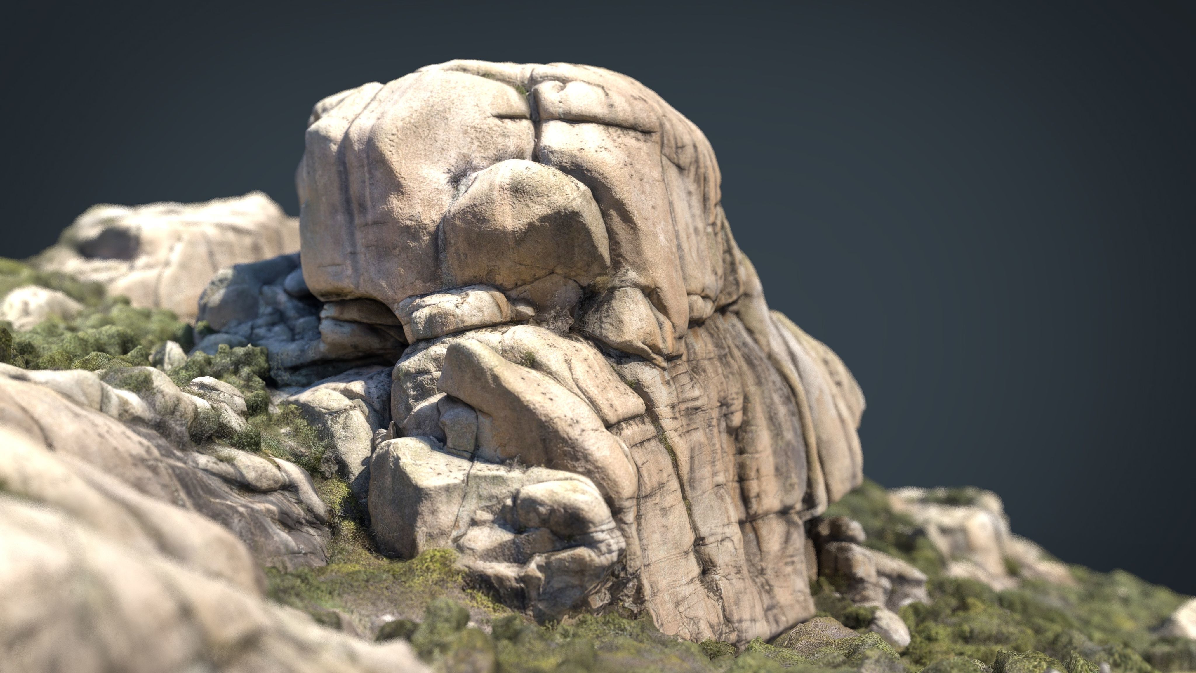 MOUNTAIN ROCKS 9 Low-poly 3D model_4