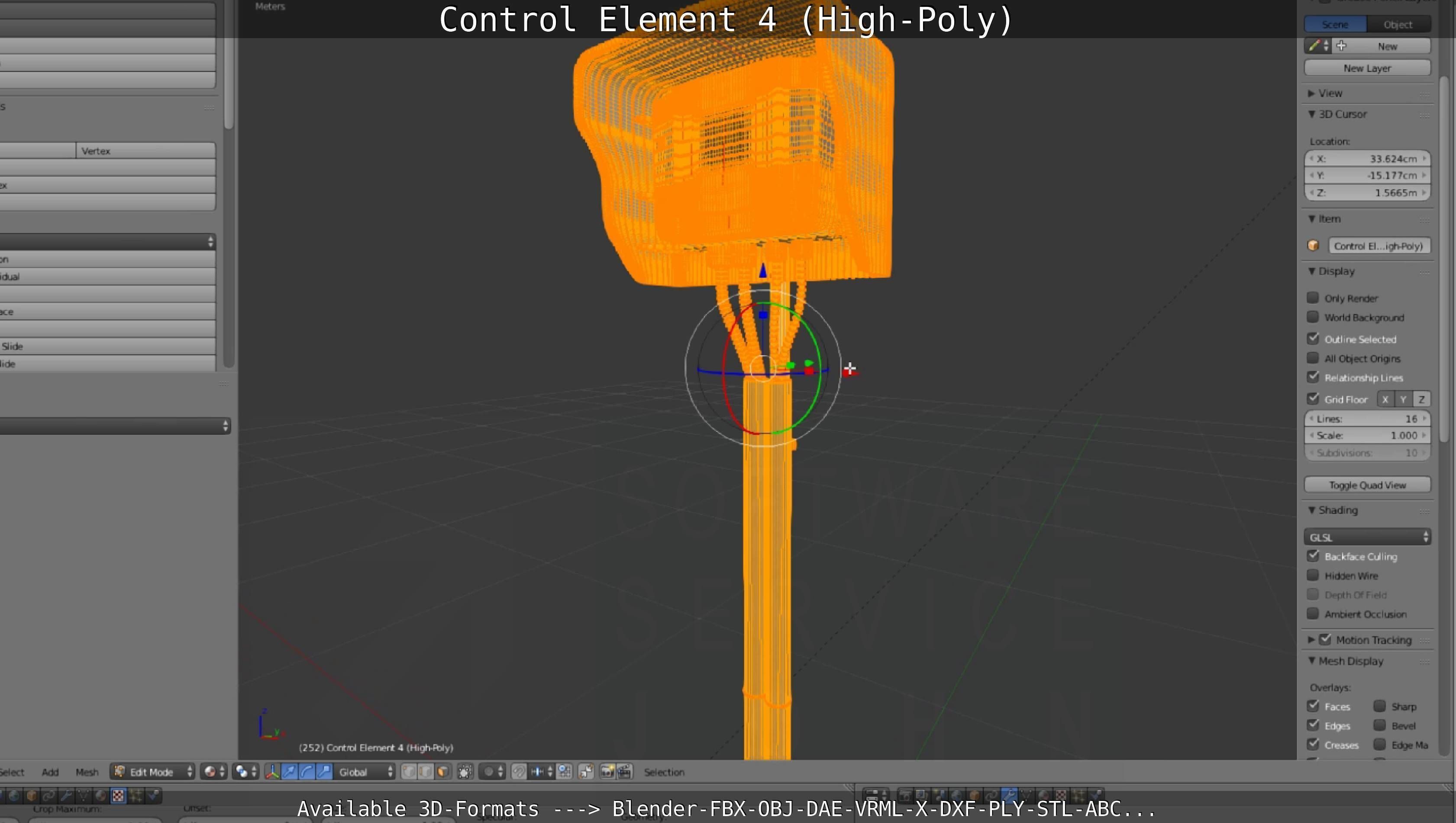 Control Element 4 High-Poly Version 3D model_140