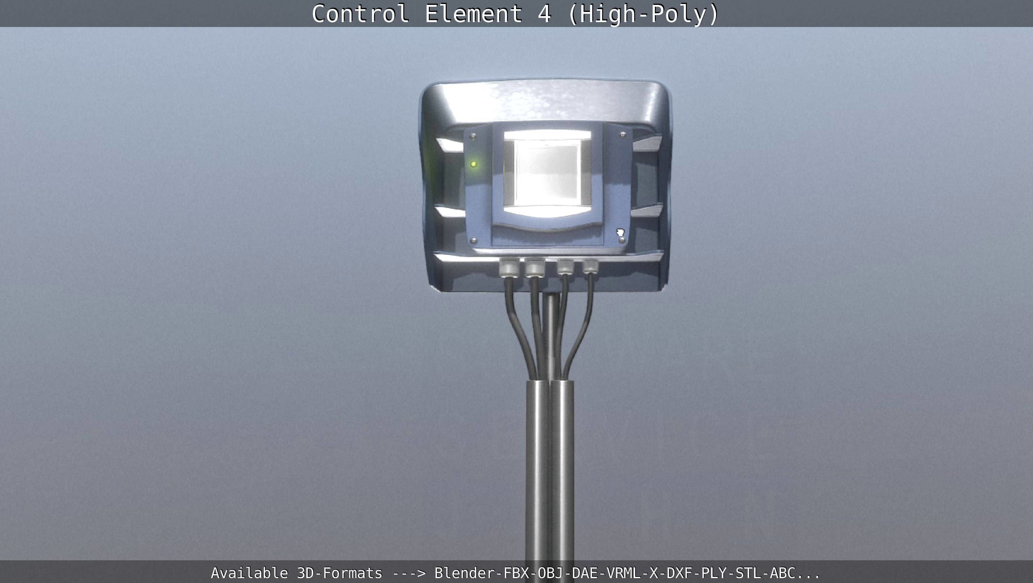 Control Element 4 High-Poly Version 3D model_4