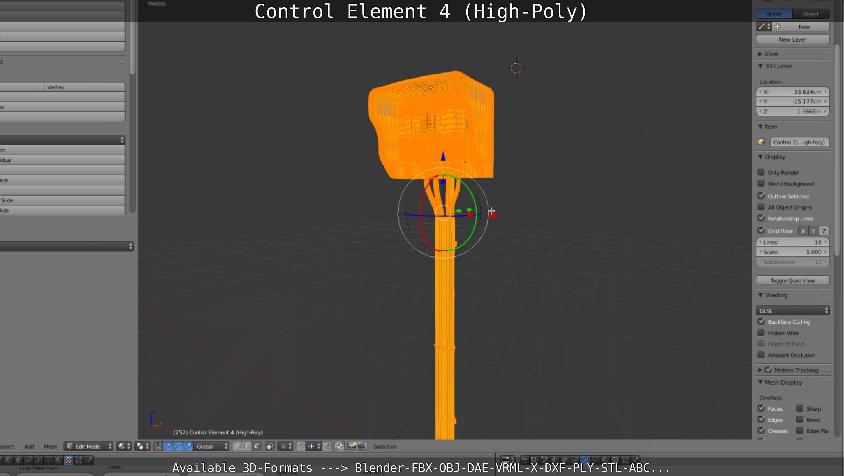 Control Element 4 High-Poly Version 3D model_142