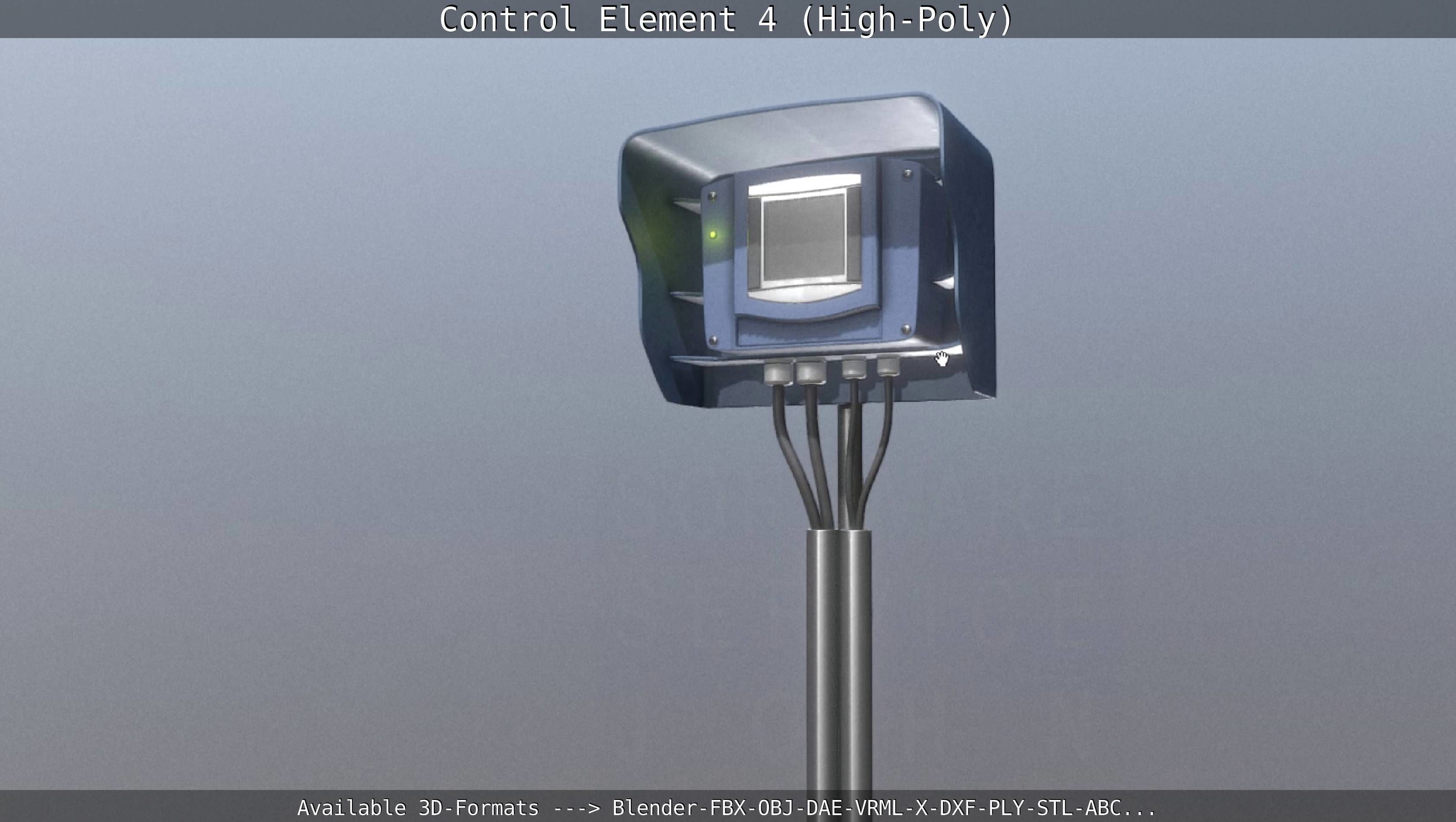Control Element 4 High-Poly Version 3D model_8