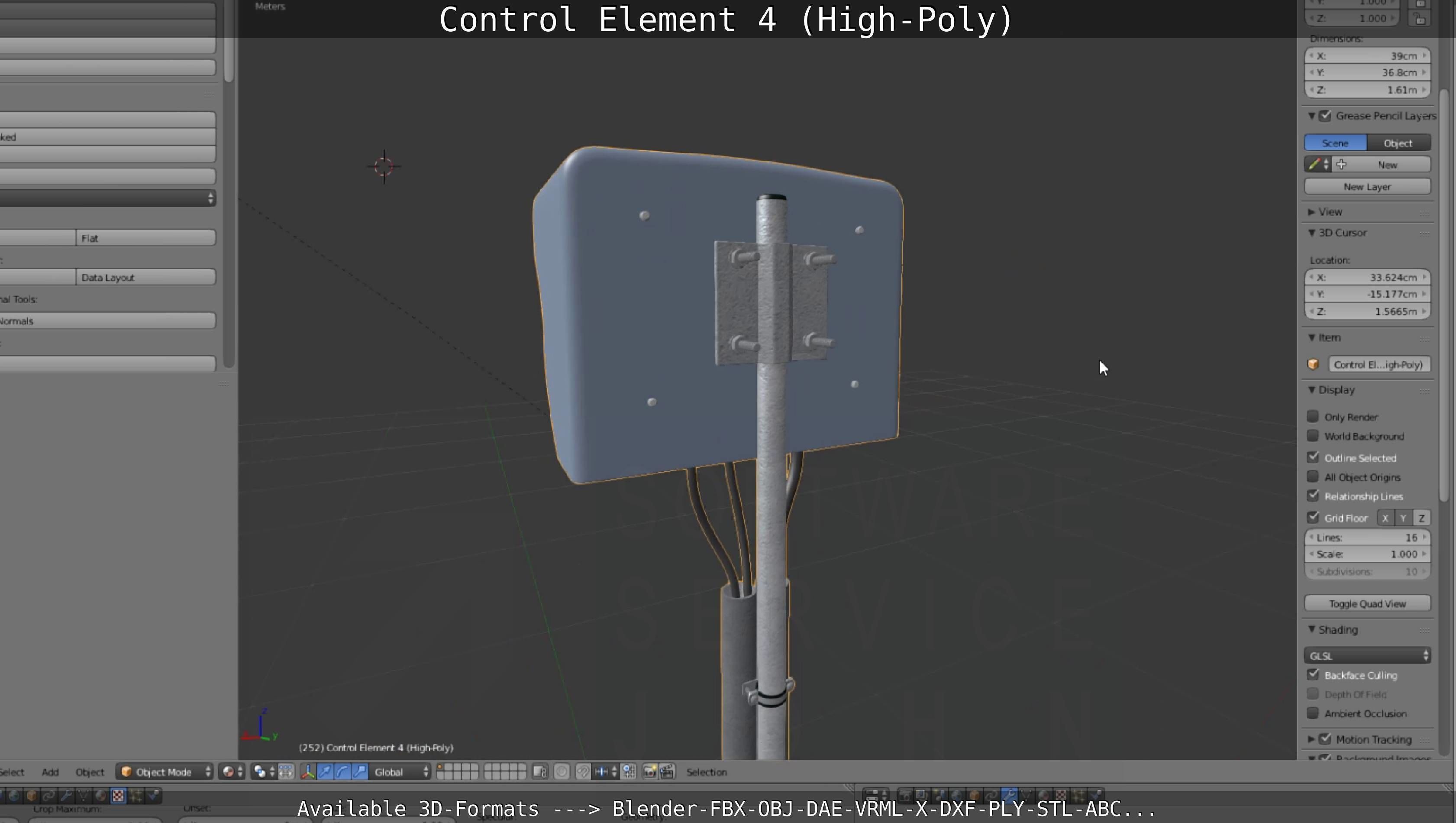 Control Element 4 High-Poly Version 3D model_95