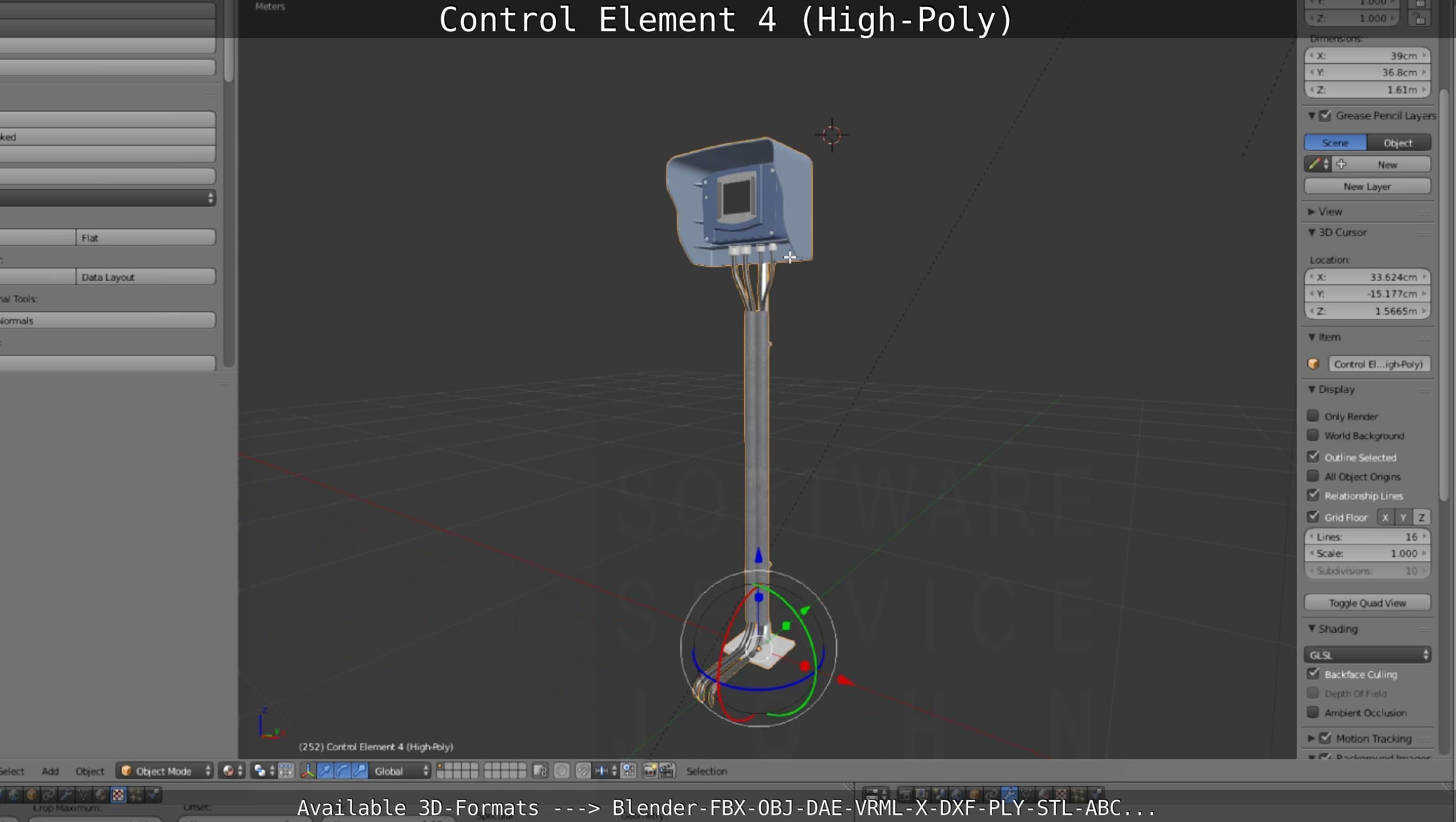 Control Element 4 High-Poly Version 3D model_130