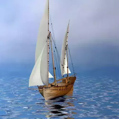 Battleship sailing ship in ocean