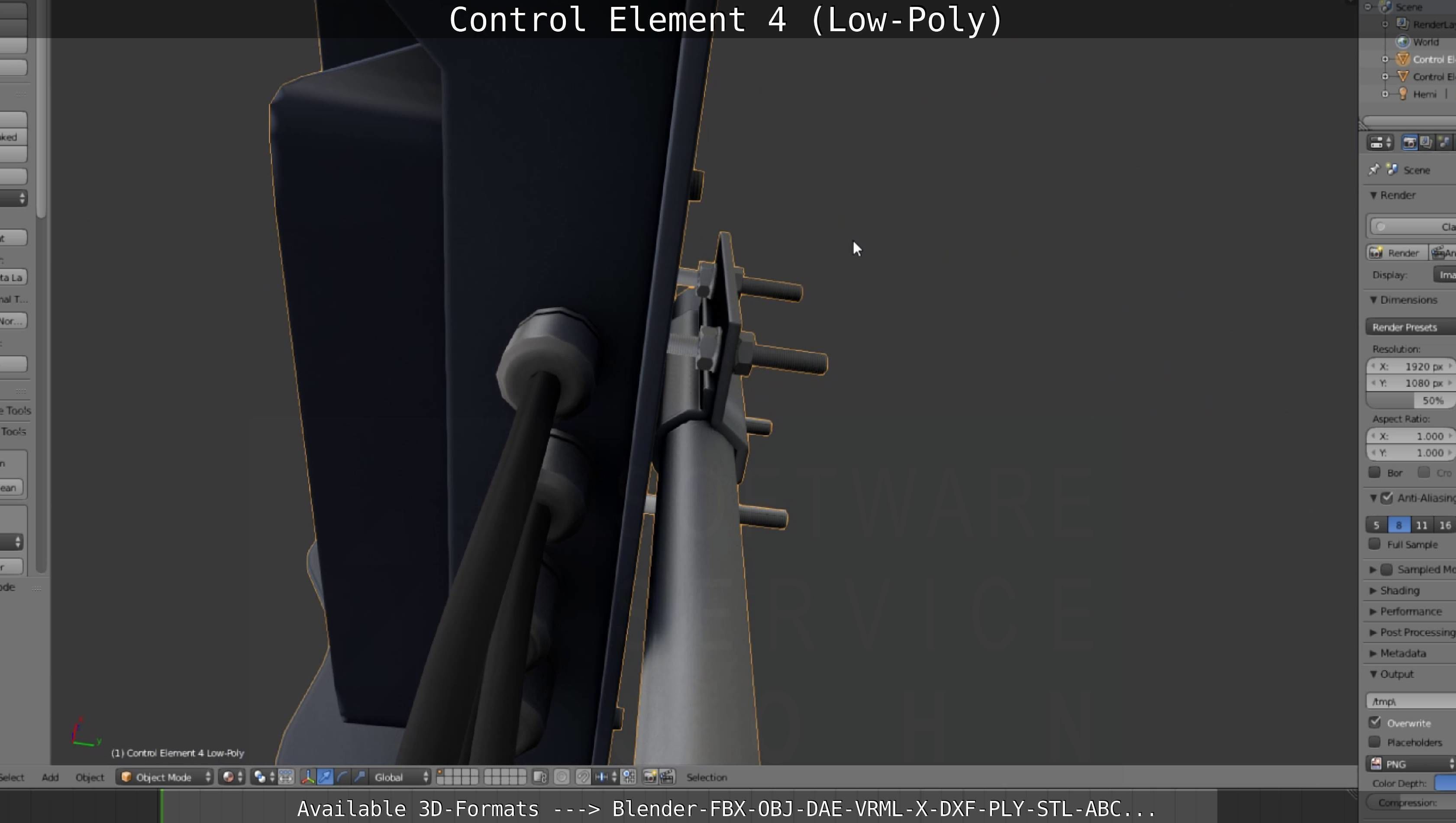 Control Element 4 Low-Poly Version Low-poly 3D model_146