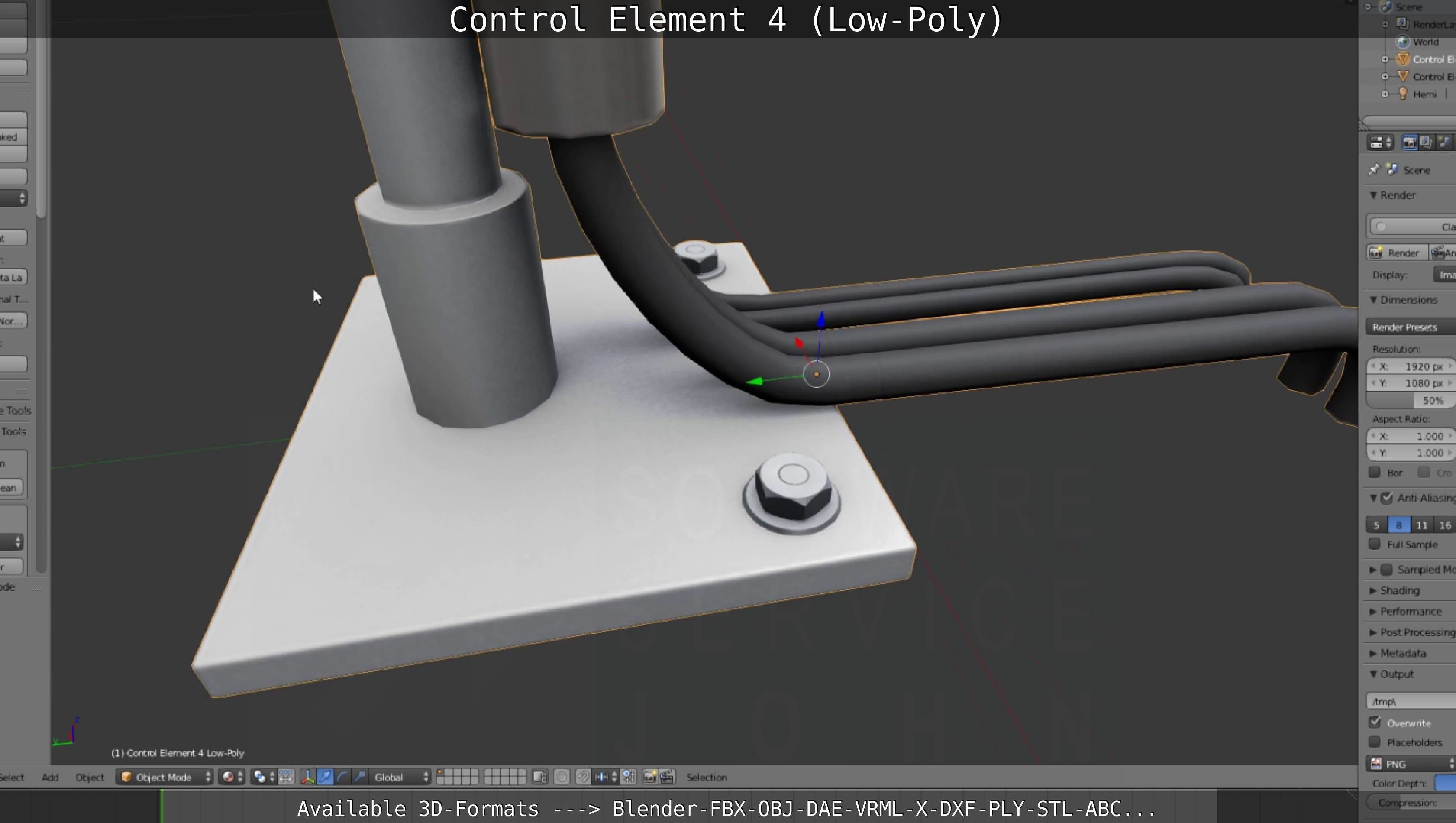 Control Element 4 Low-Poly Version Low-poly 3D model_110