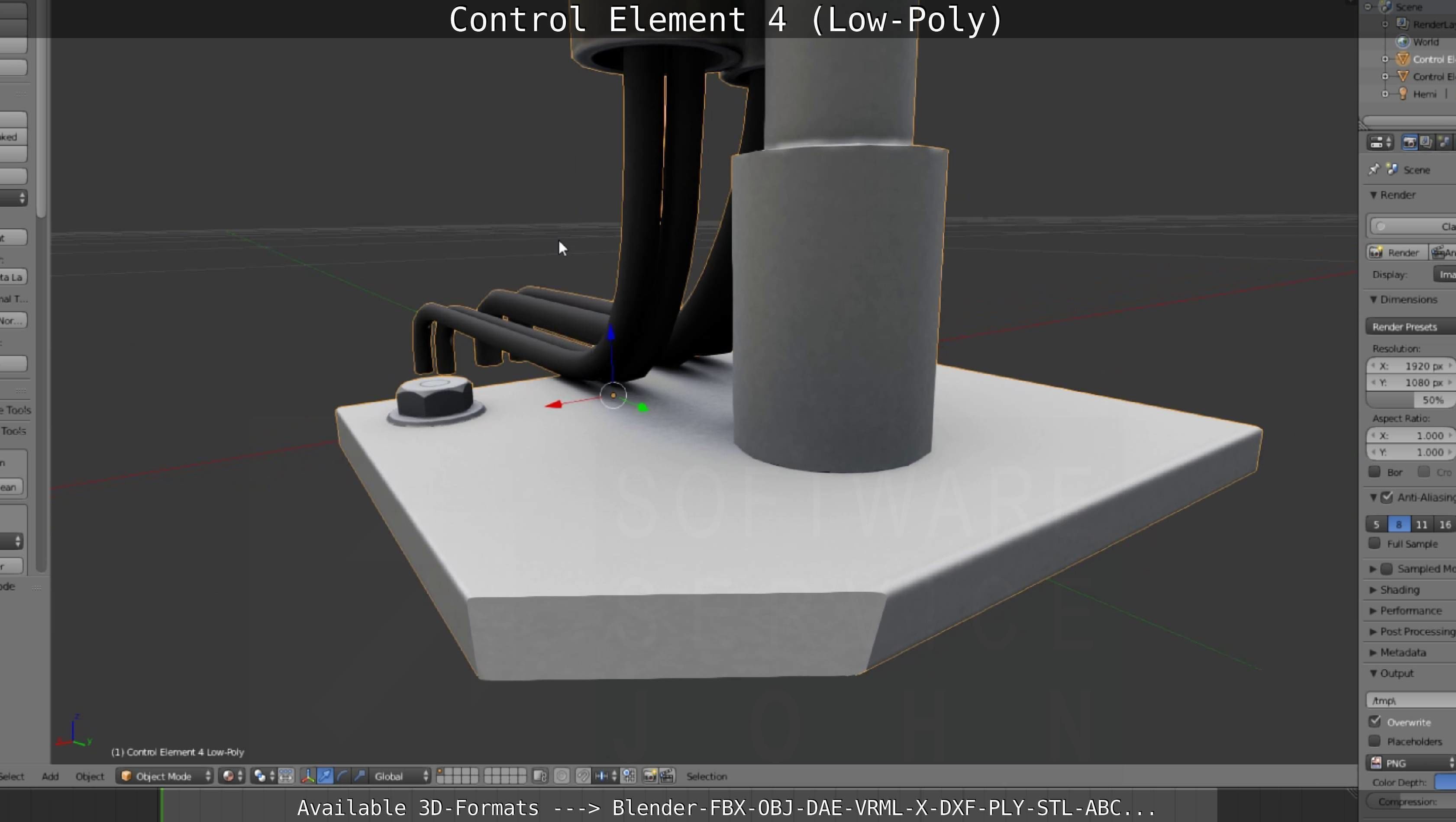 Control Element 4 Low-Poly Version Low-poly 3D model_109