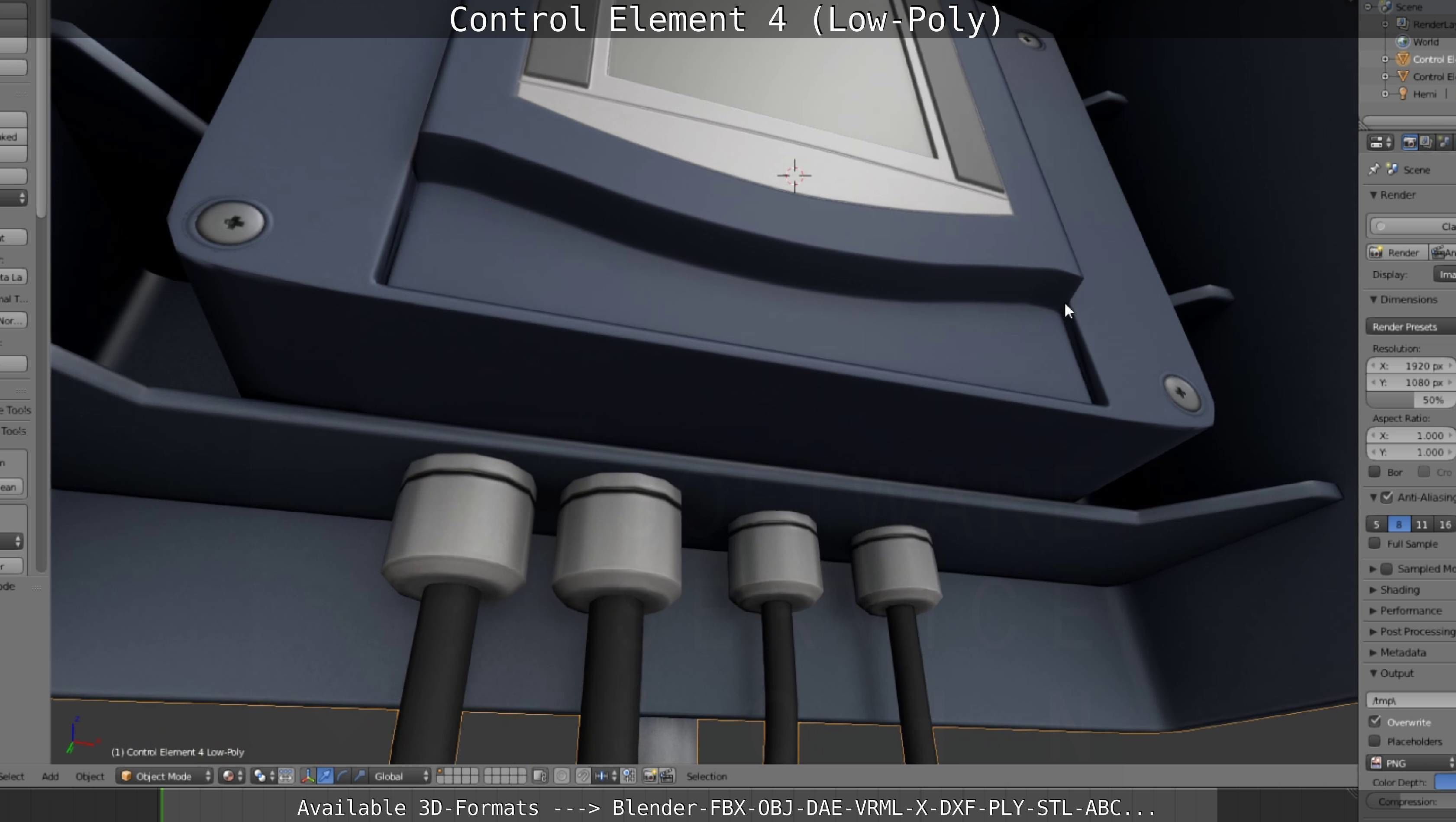 Control Element 4 Low-Poly Version Low-poly 3D model_148