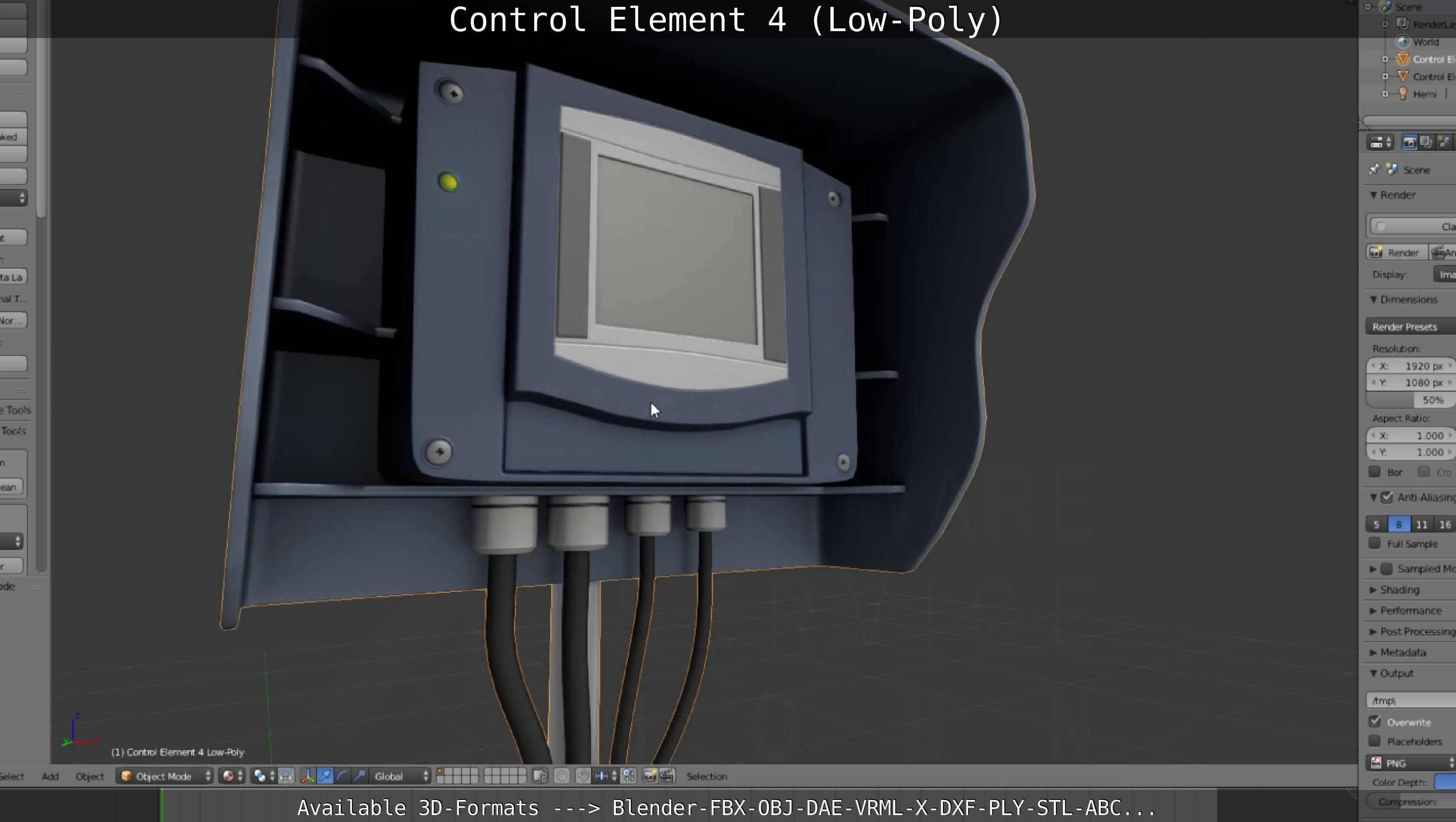 Control Element 4 Low-Poly Version Low-poly 3D model_98